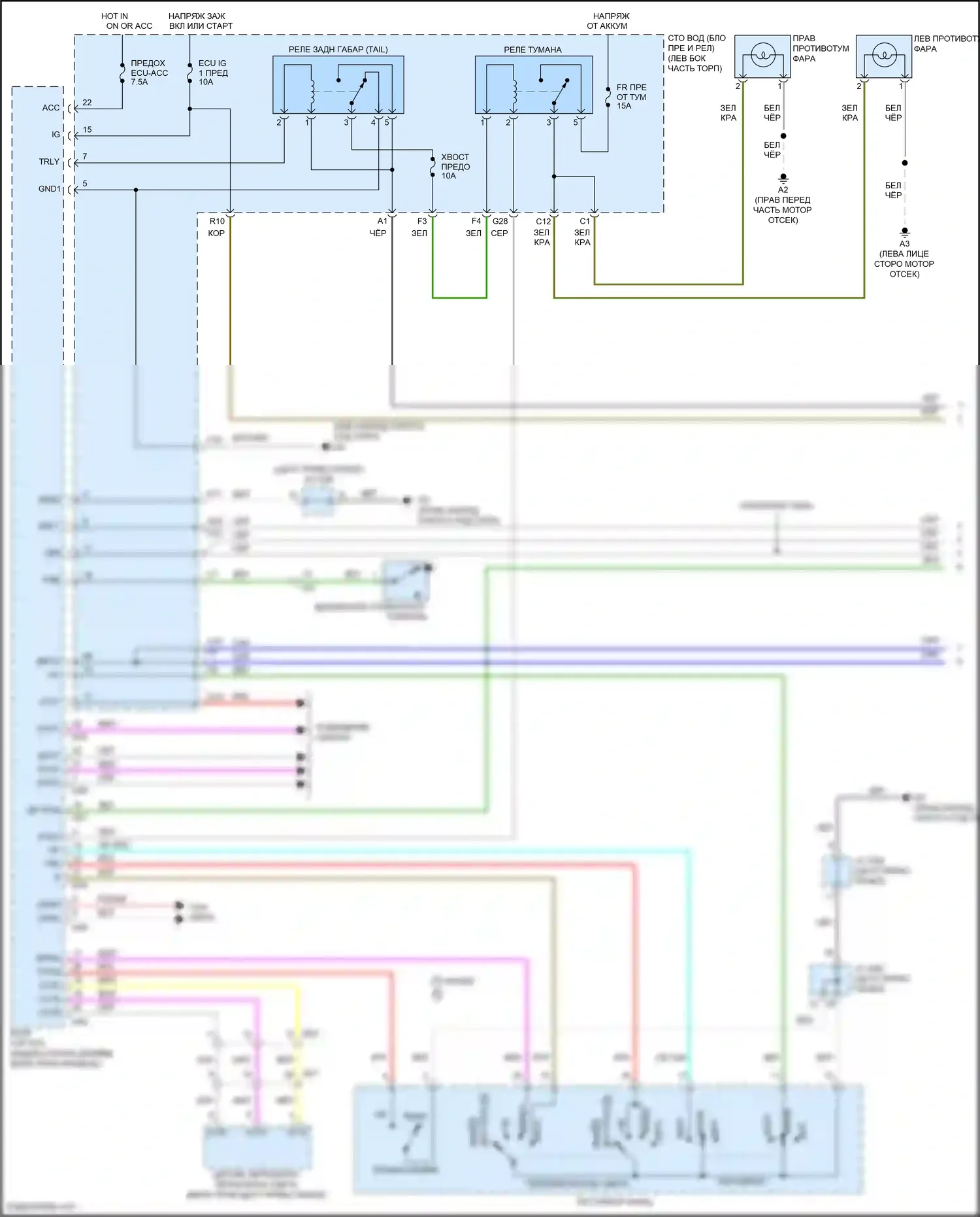 Venza Toyota I рестайлинг (2012-2017): Электросхема фар (1 из 3) 