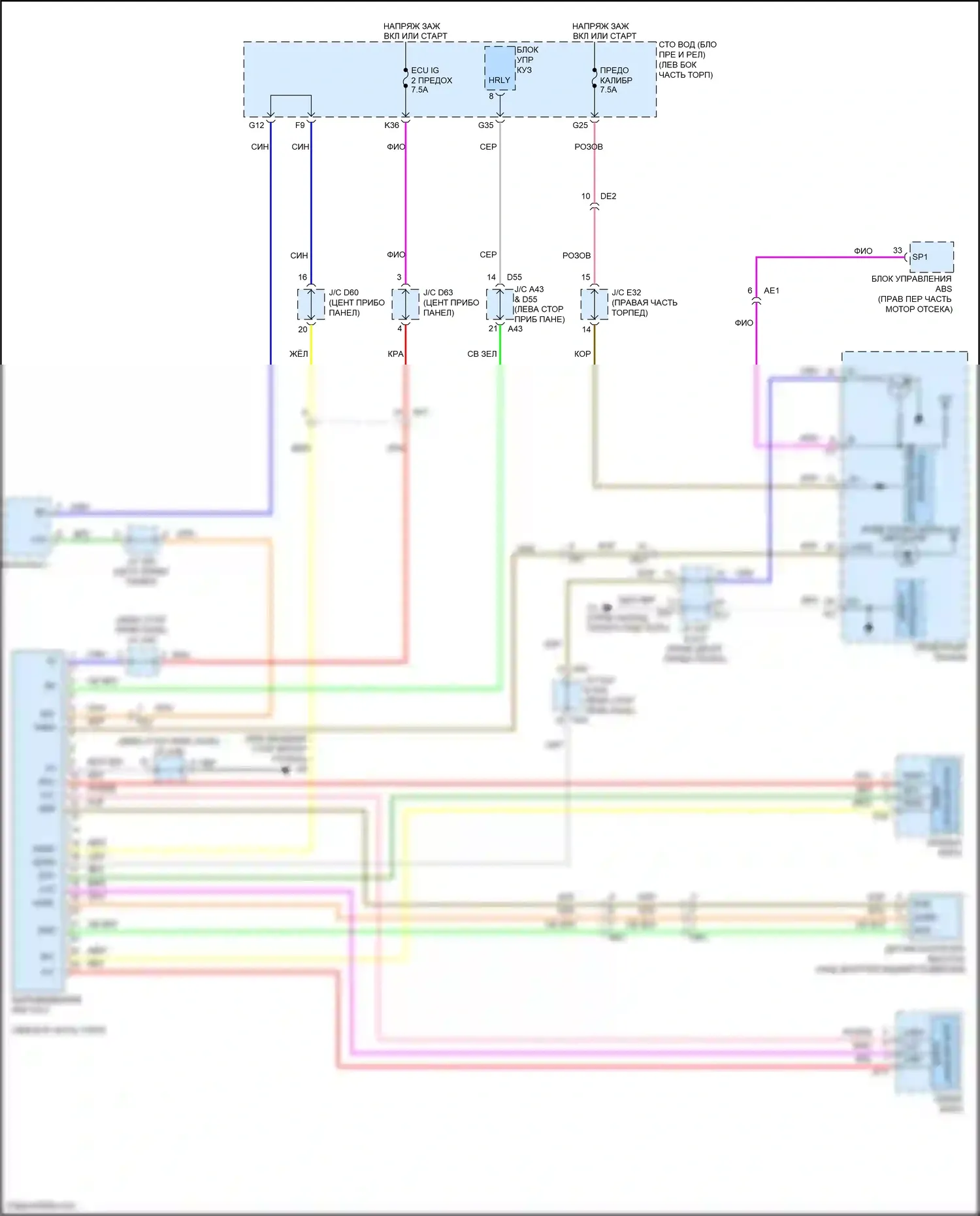 Venza Toyota I рестайлинг (2012-2017): Электросхема регулировки дальнего света фары 