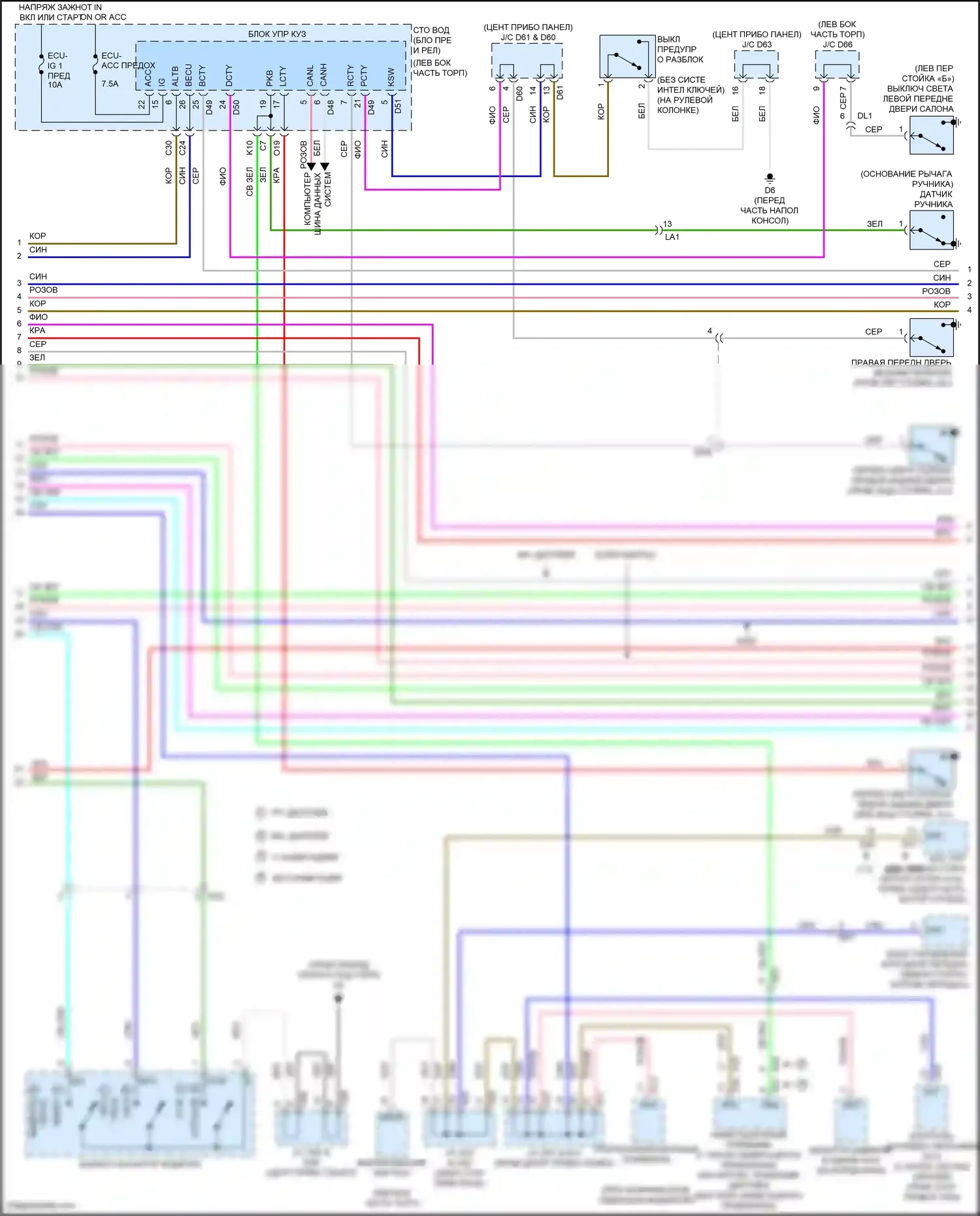 Venza Toyota I рестайлинг (2012-2017): Электросхема приборной панели (2 из 3) 