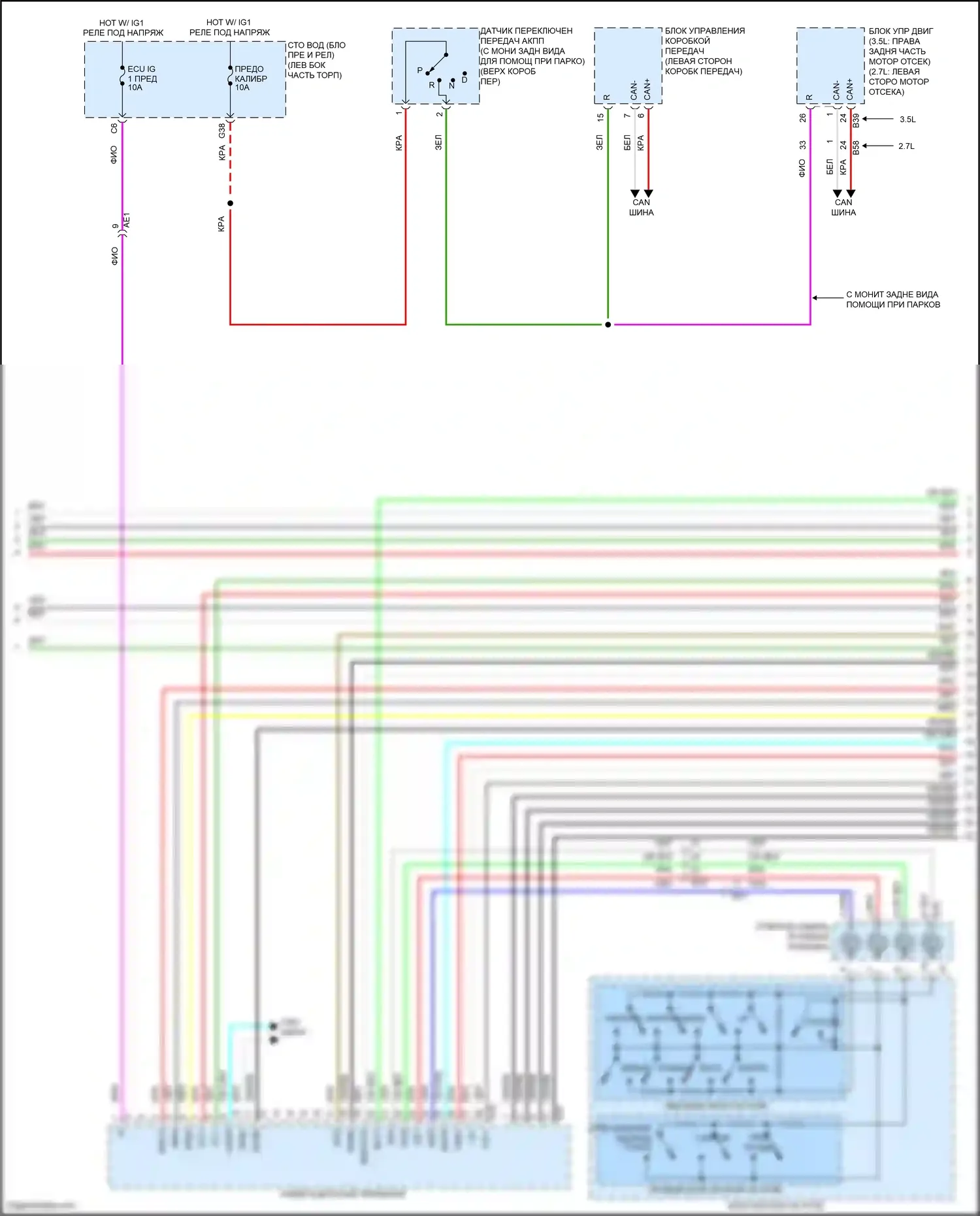 Venza Toyota I рестайлинг (2012-2017): Электросхема навигации, 13 динамиков с типом приемника навигации (2 из 4) 