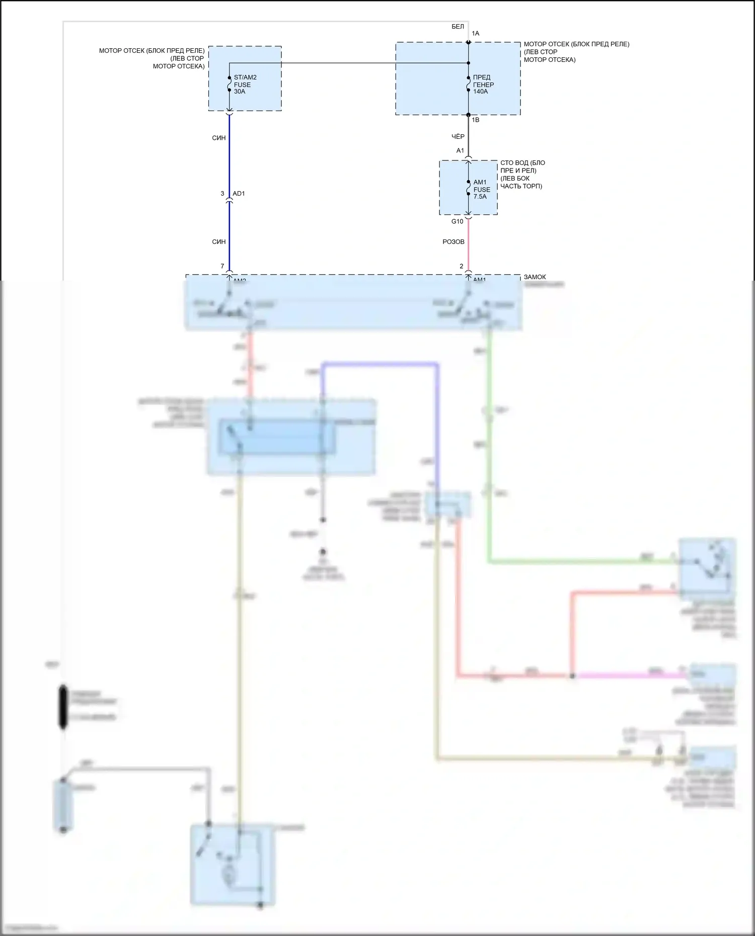 Venza Toyota I рестайлинг (2012-2017): Электросхема стартера, без смарт-ключа 