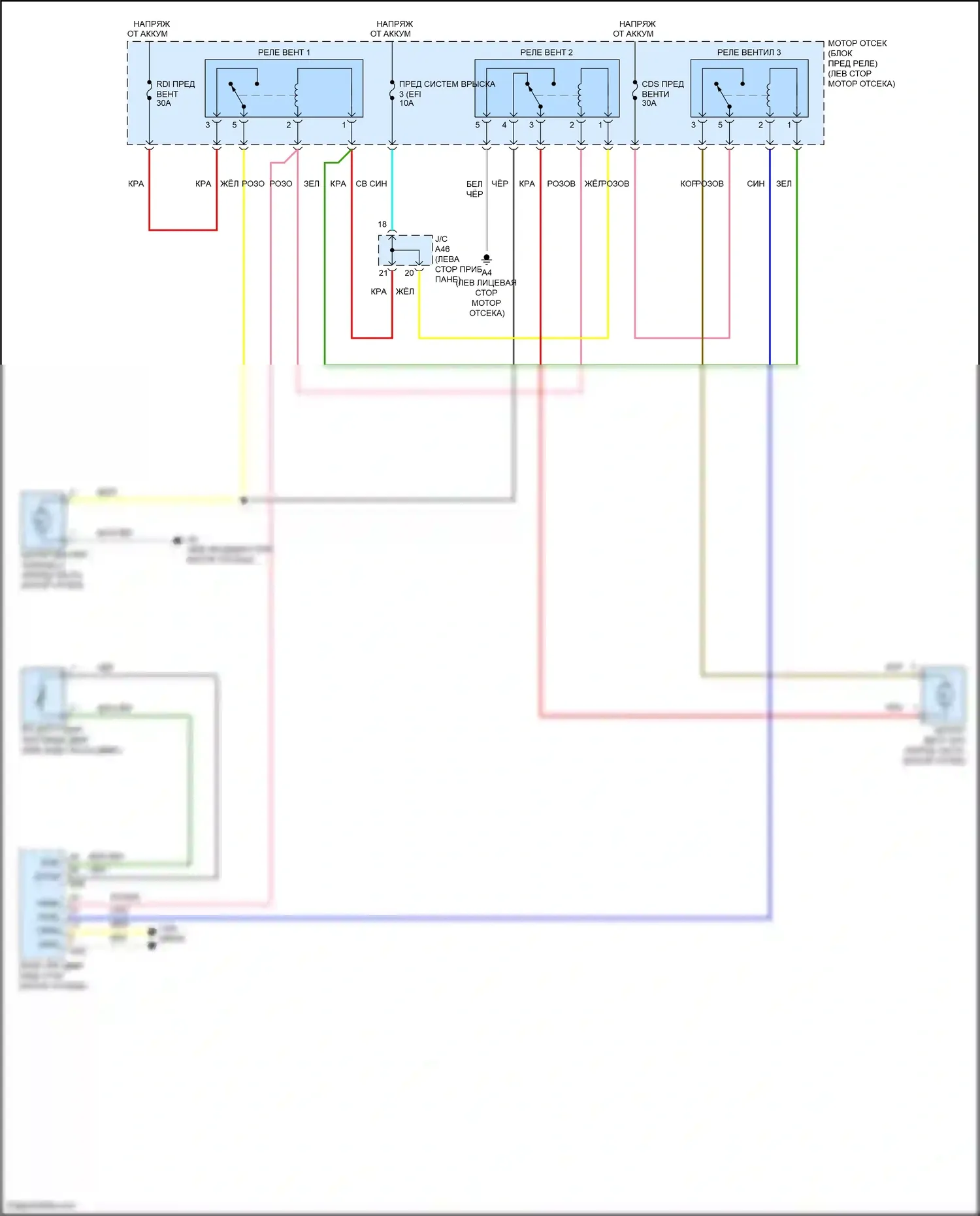 Venza Toyota I рестайлинг (2012-2017): 2.7l, электросхема вентилятора охлаждения 