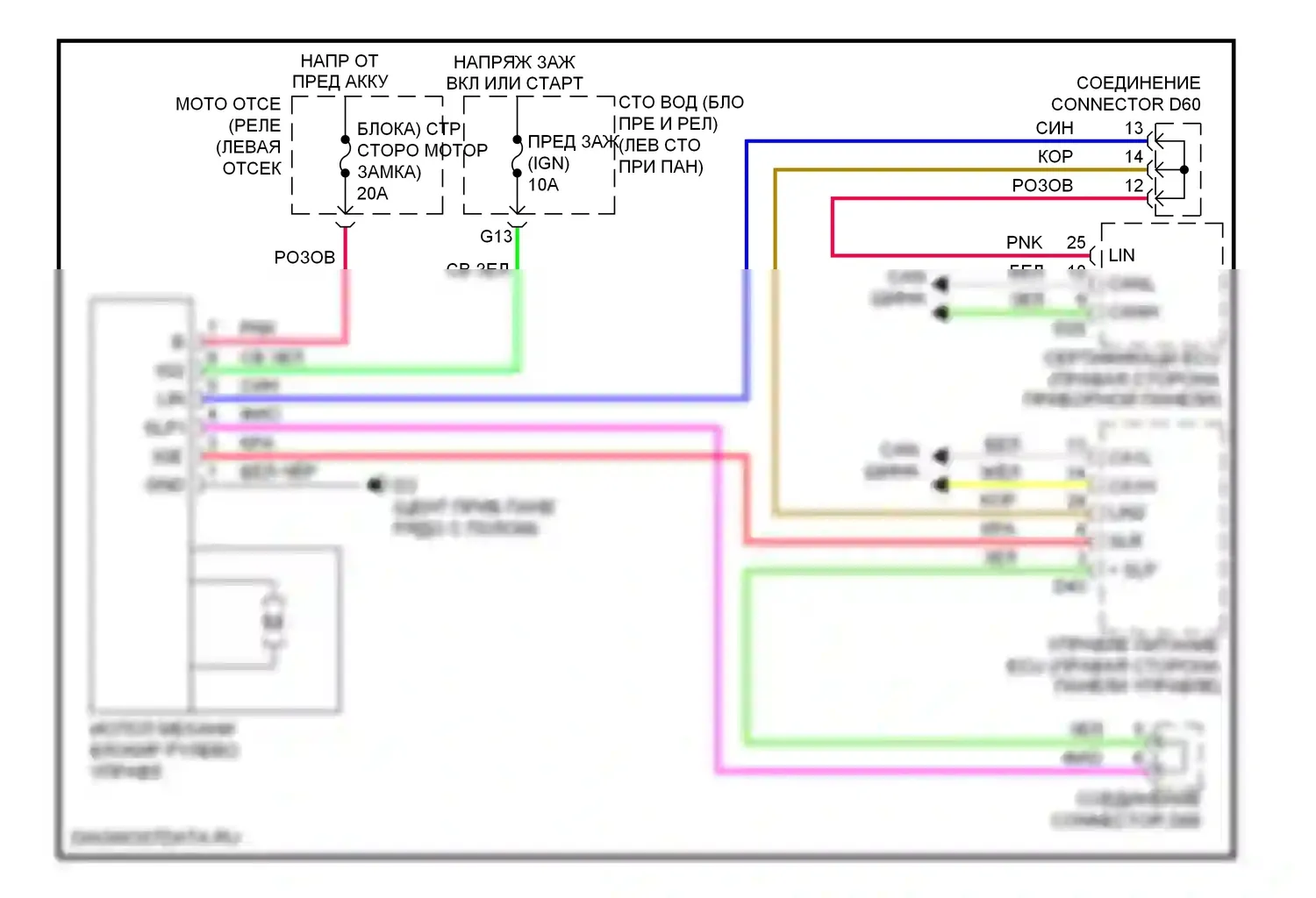 Venza Toyota I (2008-2012): Электросхема рулевой колонки 
