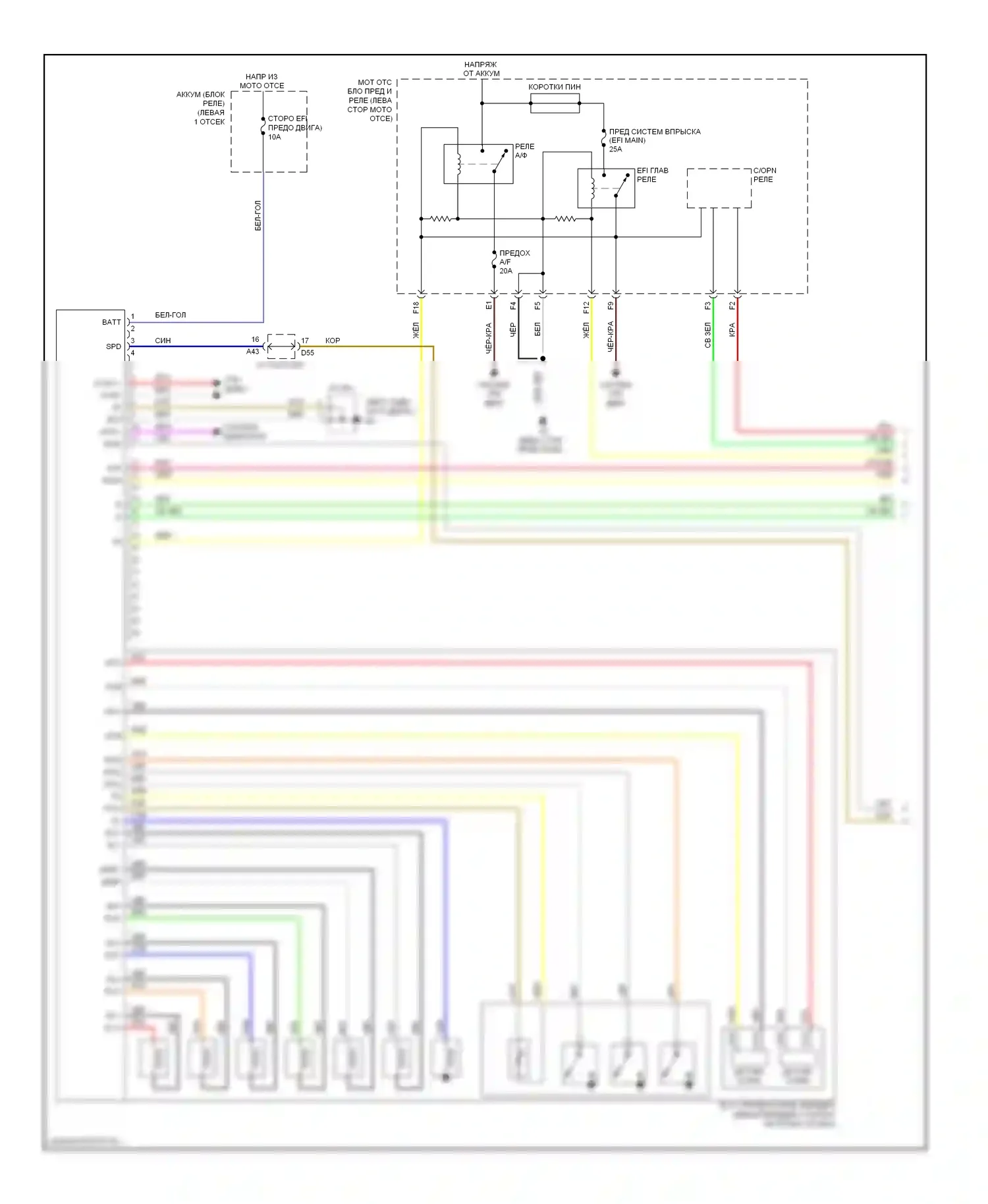 Venza Toyota I (2008-2012): 3.5l, электросхема соединений автоматической коробки передач (1 из 2) 