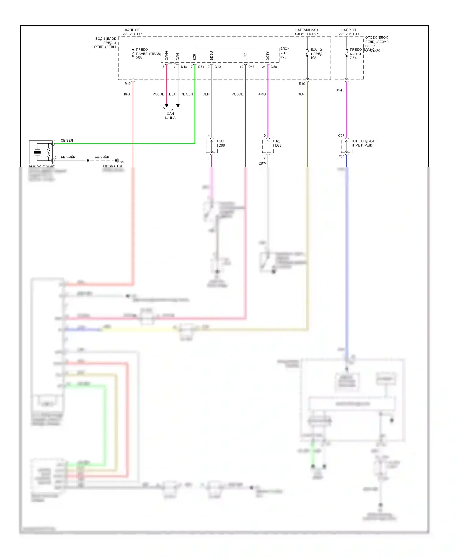 Venza Toyota I (2008-2012): Электросхема складной крыши/люка 