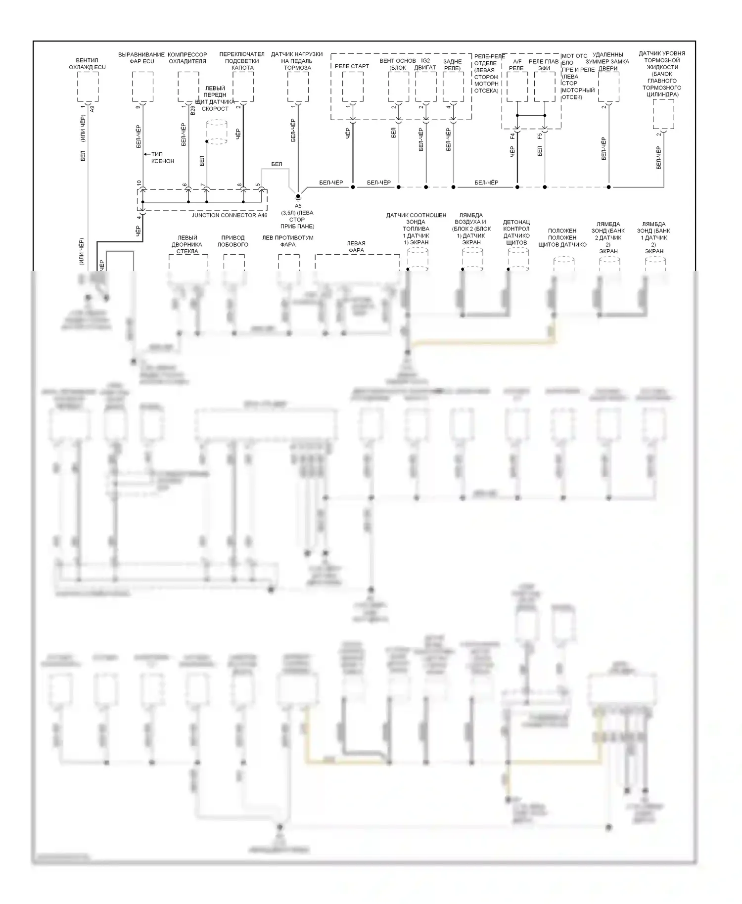 Venza Toyota I (2008-2012): Электросхема точек подключения масс (1 из 4) 