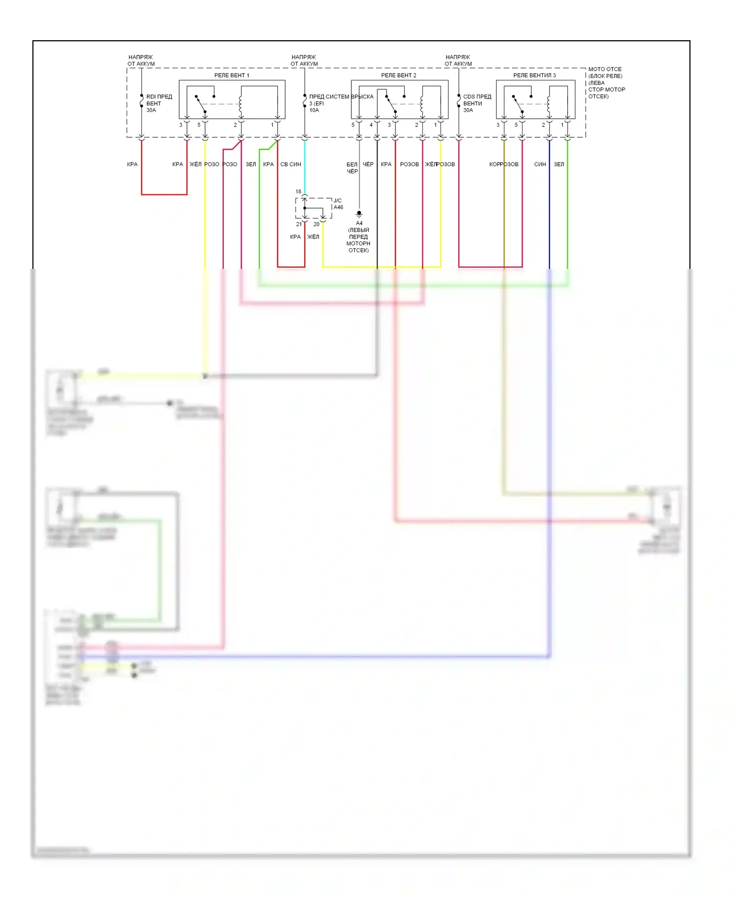 Venza Toyota I (2008-2012): 2.7l, электросхема вентилятора охлаждения 
