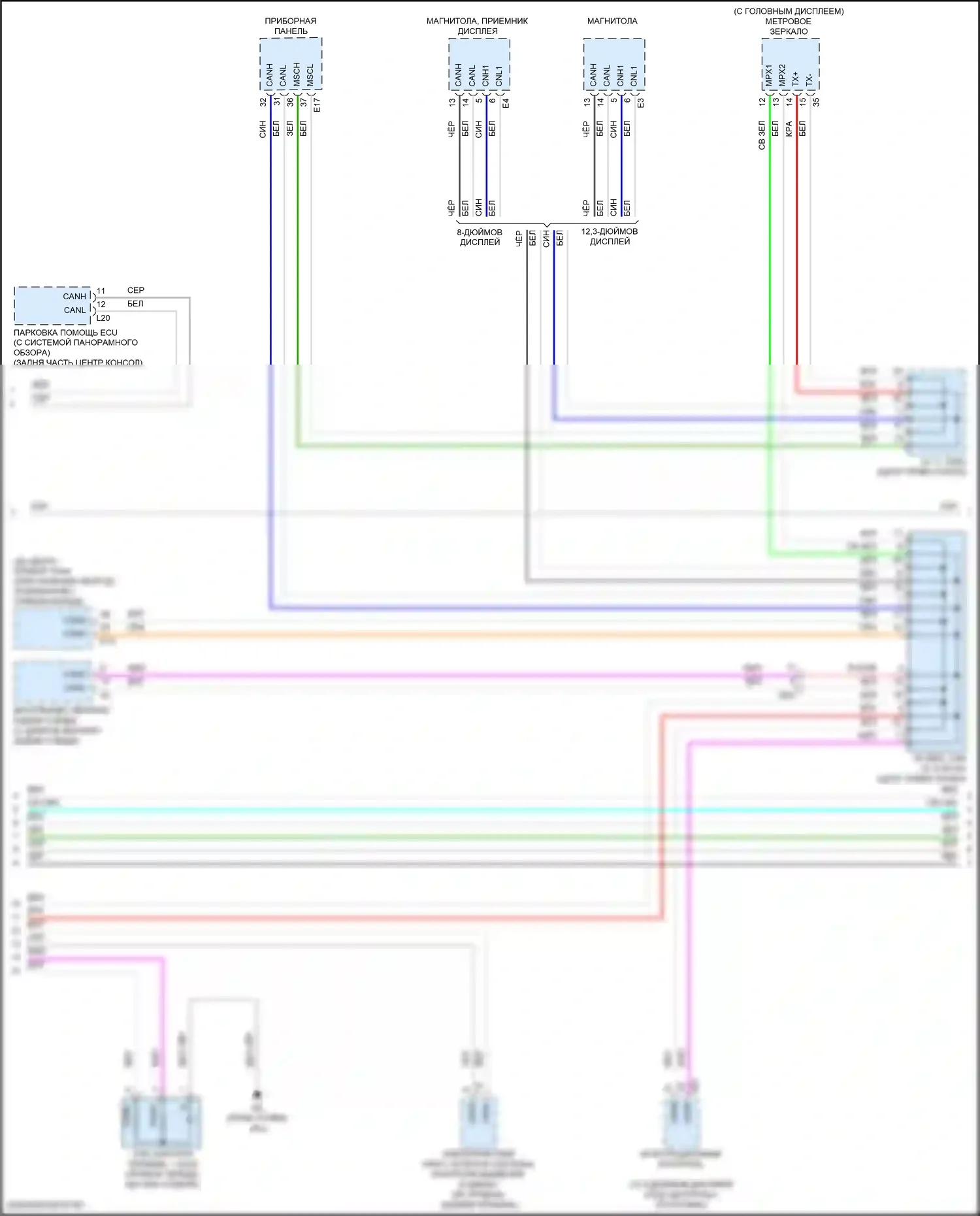 Venza Toyota II (2020-2024): Can шина электросхема (3 из 4) 