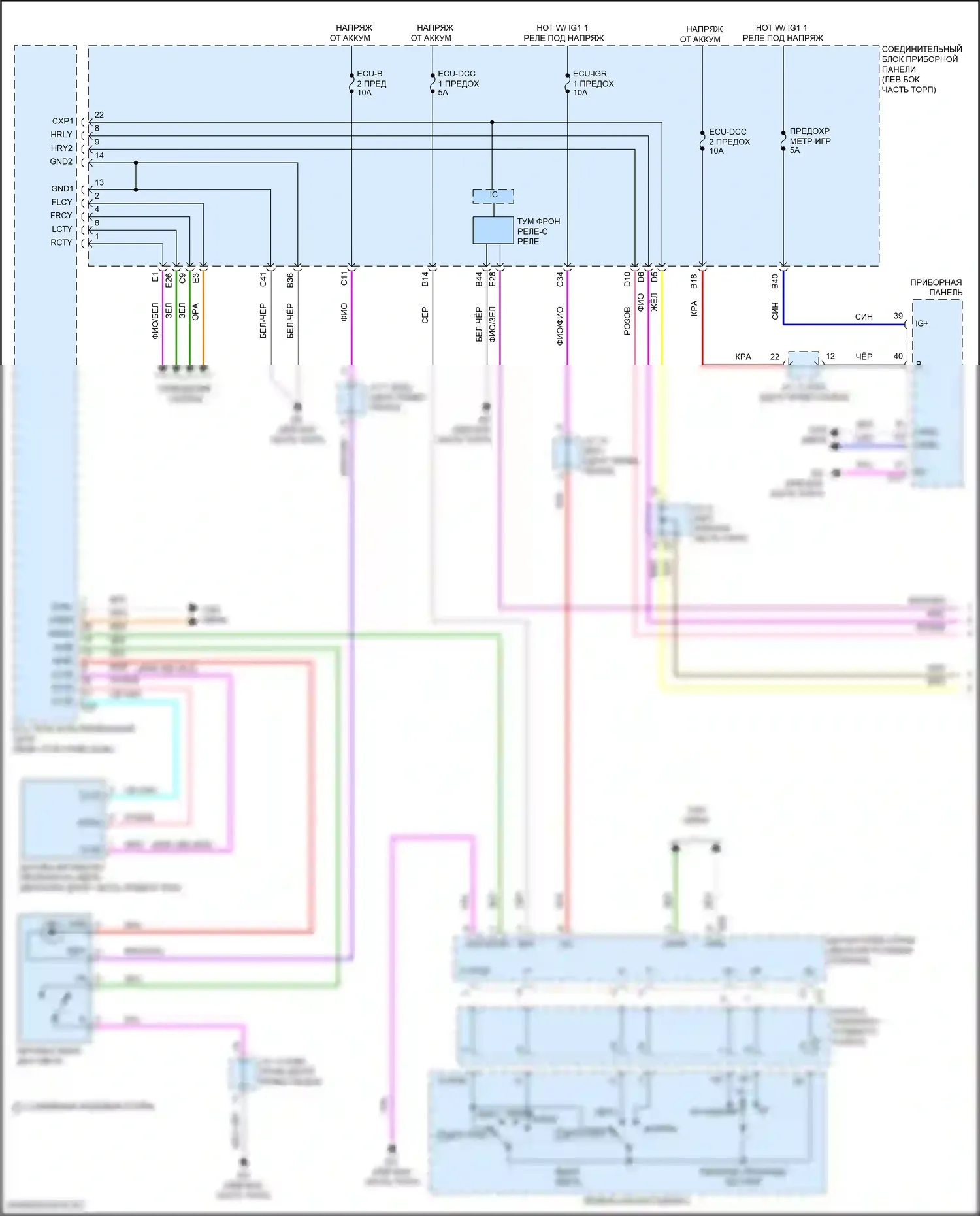 Venza Toyota II (2020-2024): Электросхема фар (1 из 2) 
