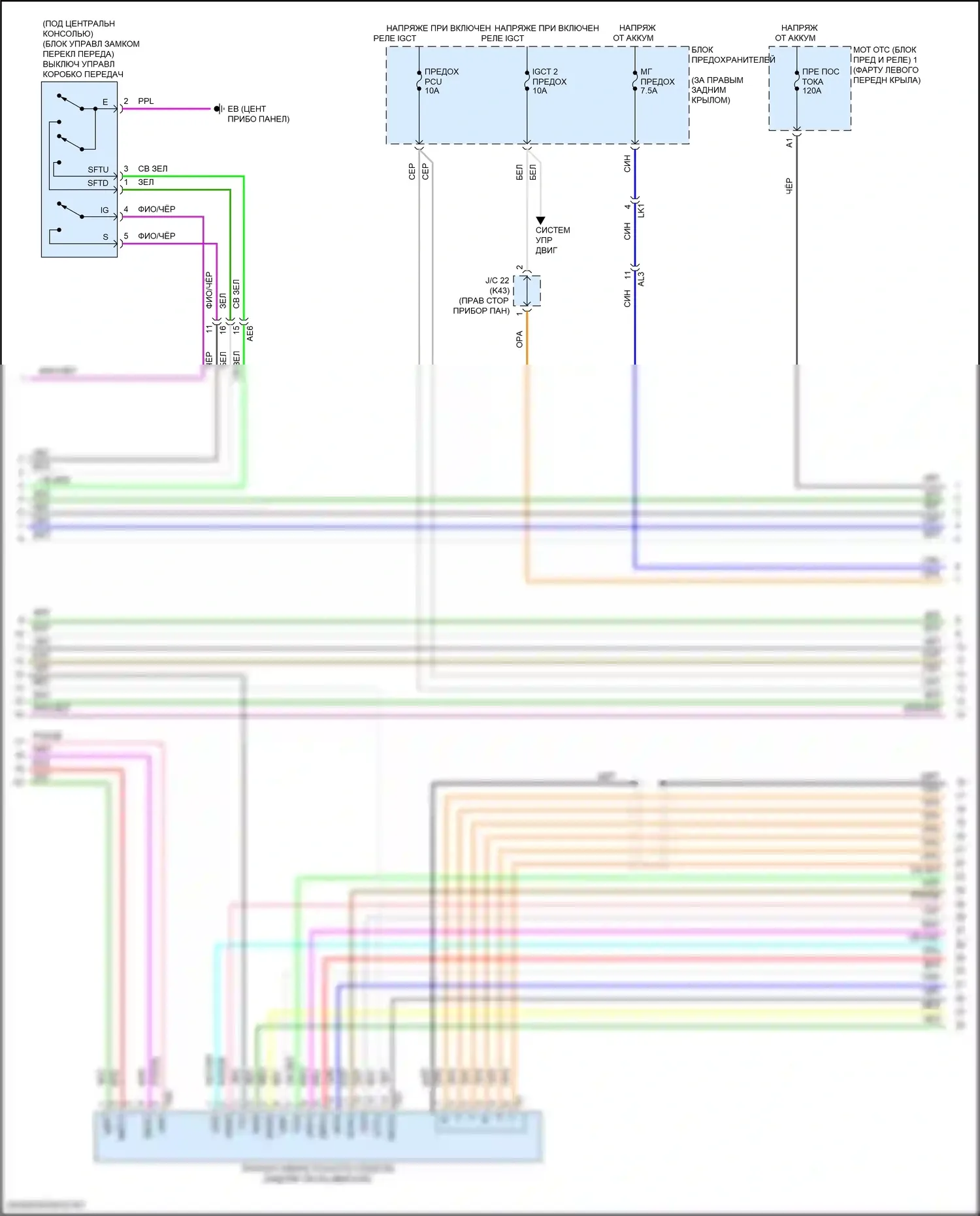 Venza Toyota II (2020-2024): Электросхема коробки передач (2 из 4) 
