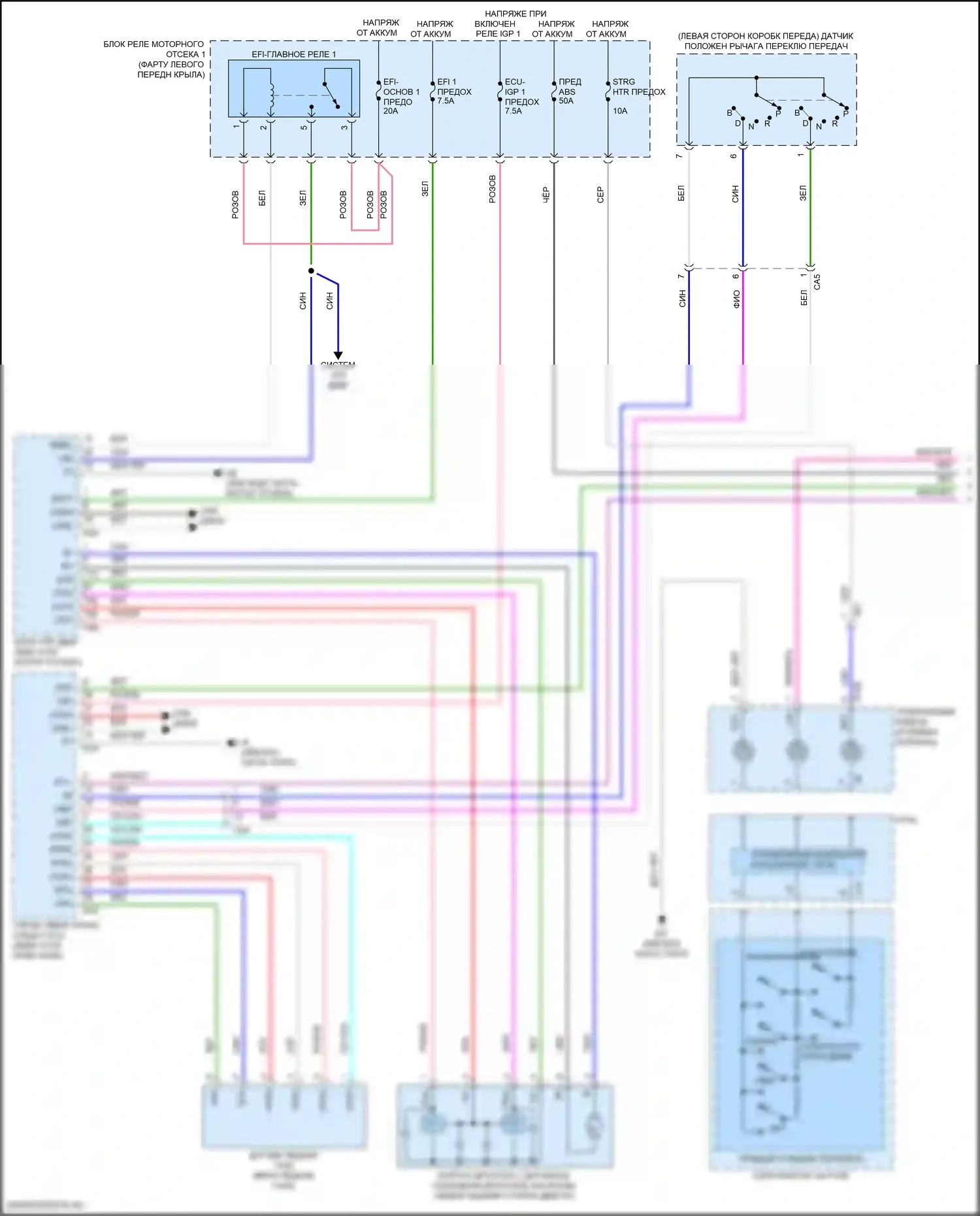 Venza Toyota II (2020-2024): Электросхема круиз-контроля (1 из 2) 