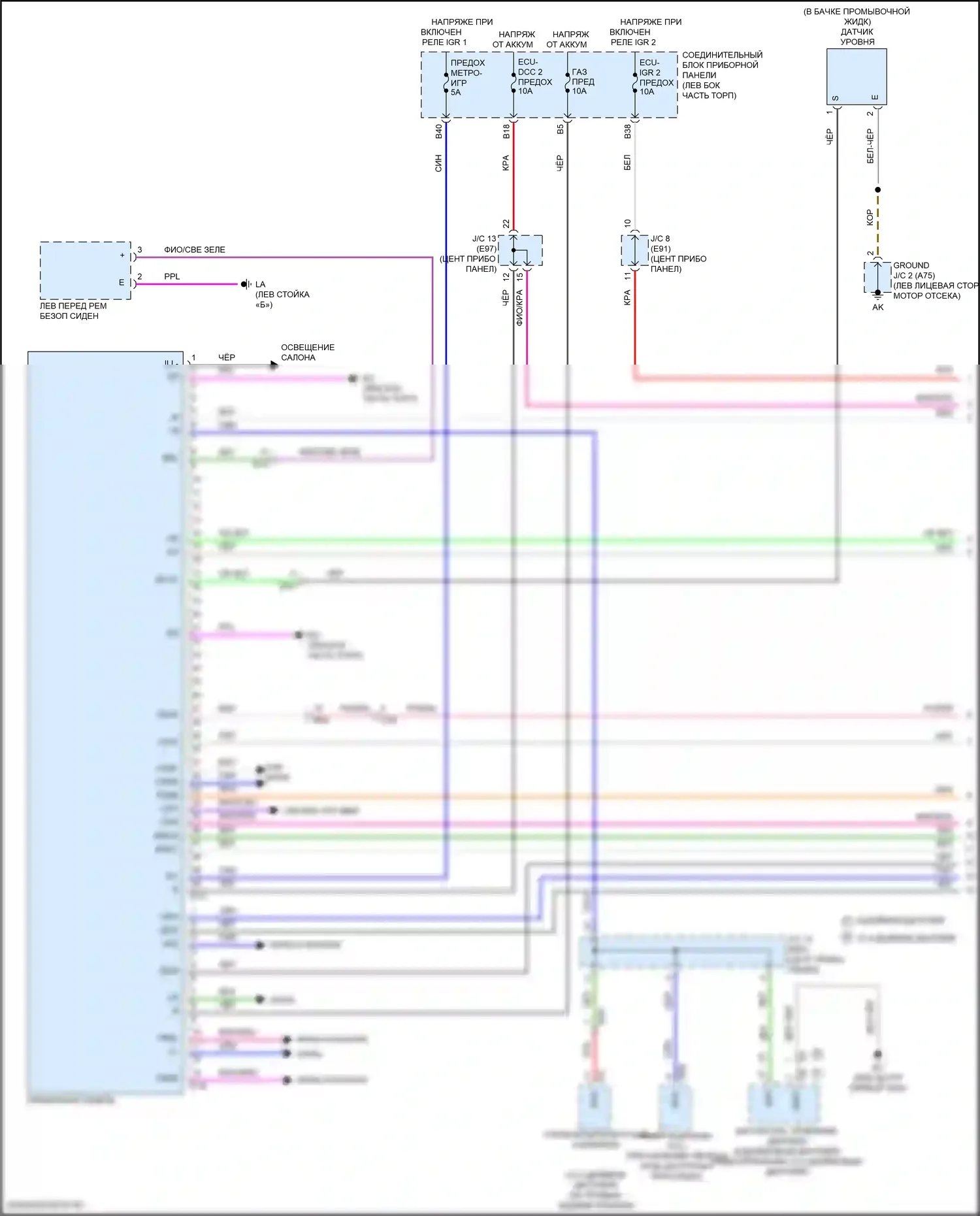 Venza Toyota II (2020-2024): Электросхема приборной панели (1 из 3) 