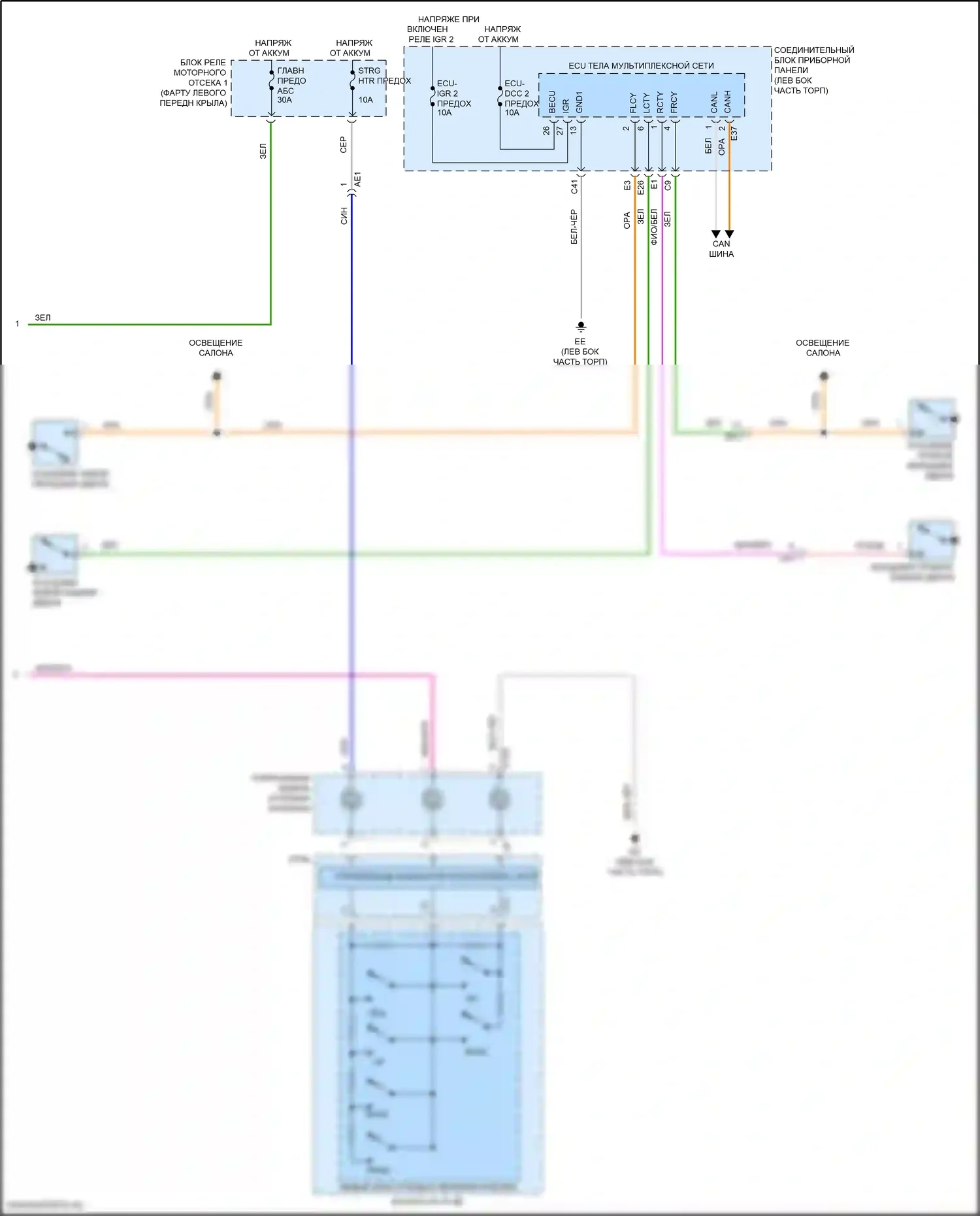 Venza Toyota II (2020-2024): Электросхема приборной панели (3 из 3) 