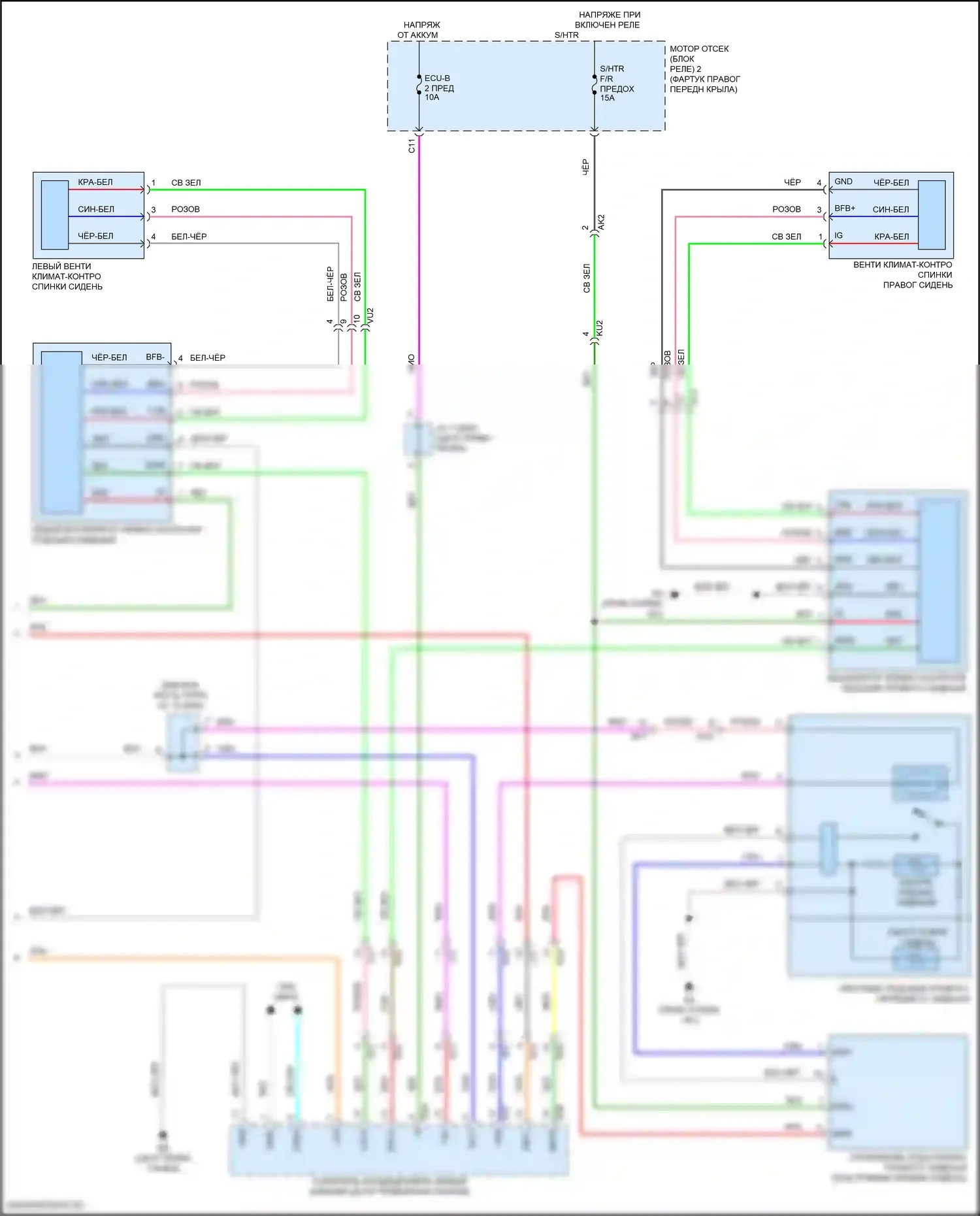 Venza Toyota II (2020-2024): Электросхема обогреваемых сидений, с сиденьем климат-контроля (2 из 2) 