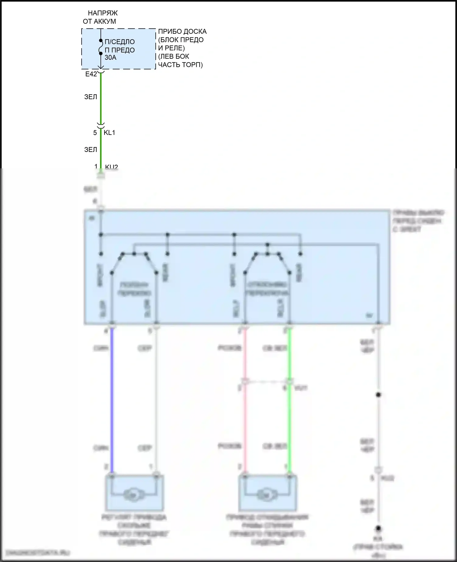 Venza Toyota II (2020-2024): Электросхема сиденья питания для пассажиров 