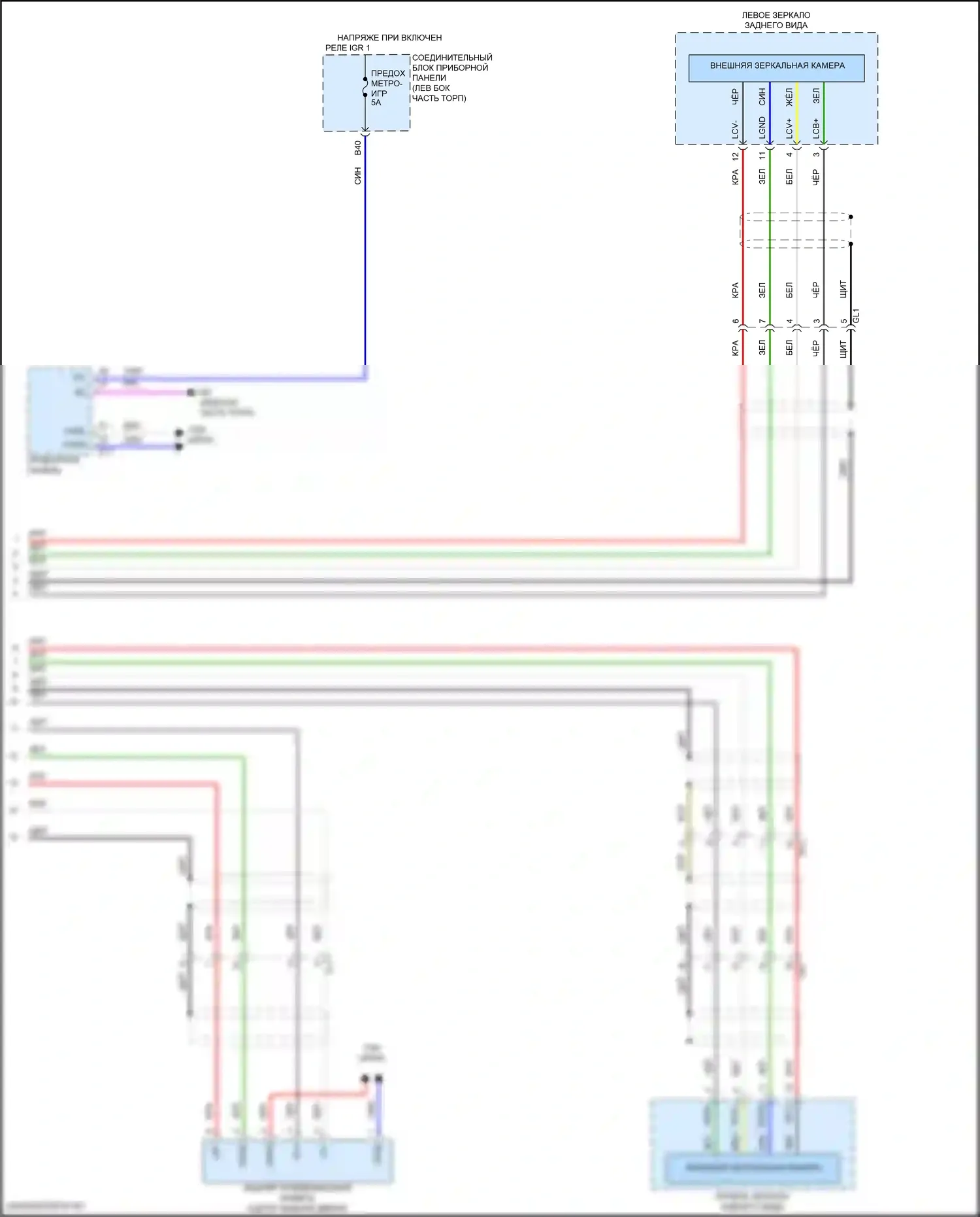 Venza Toyota II (2020-2024): Электросхема парктроника, с панорамным видом (2 из 2) 
