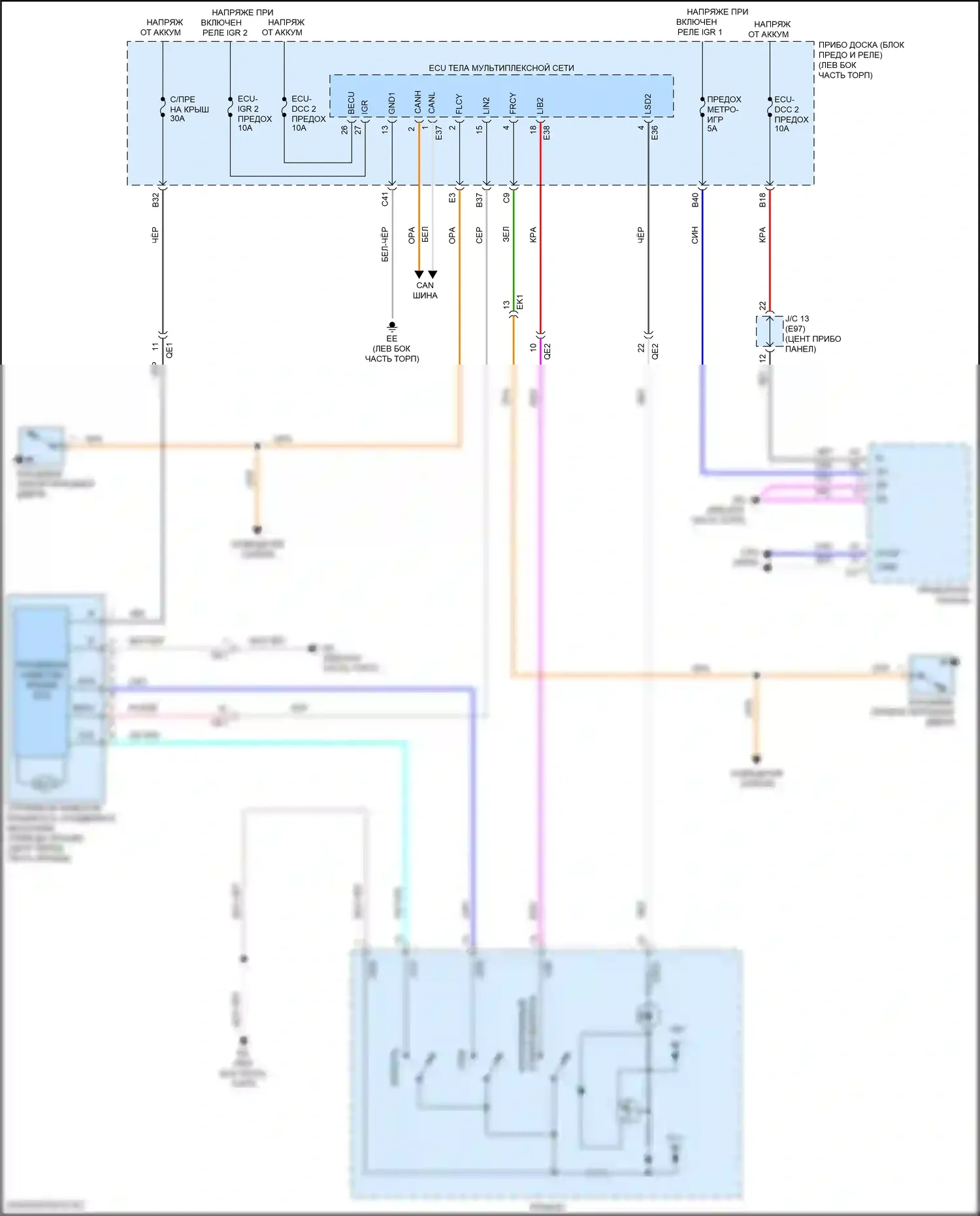 Venza Toyota II (2020-2024): Электросхема люка 