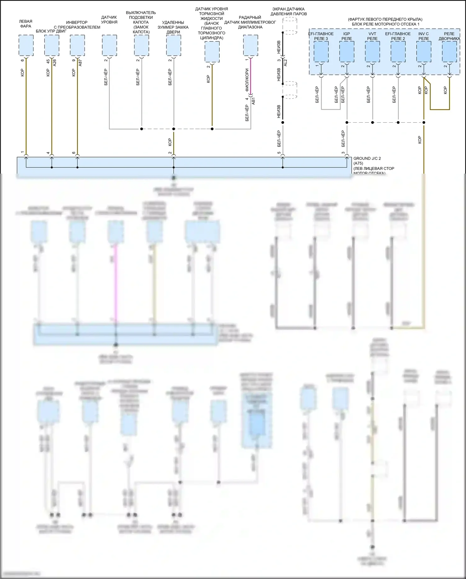 Venza Toyota II (2020-2024): Электросхема разводки массы (1 из 6) 