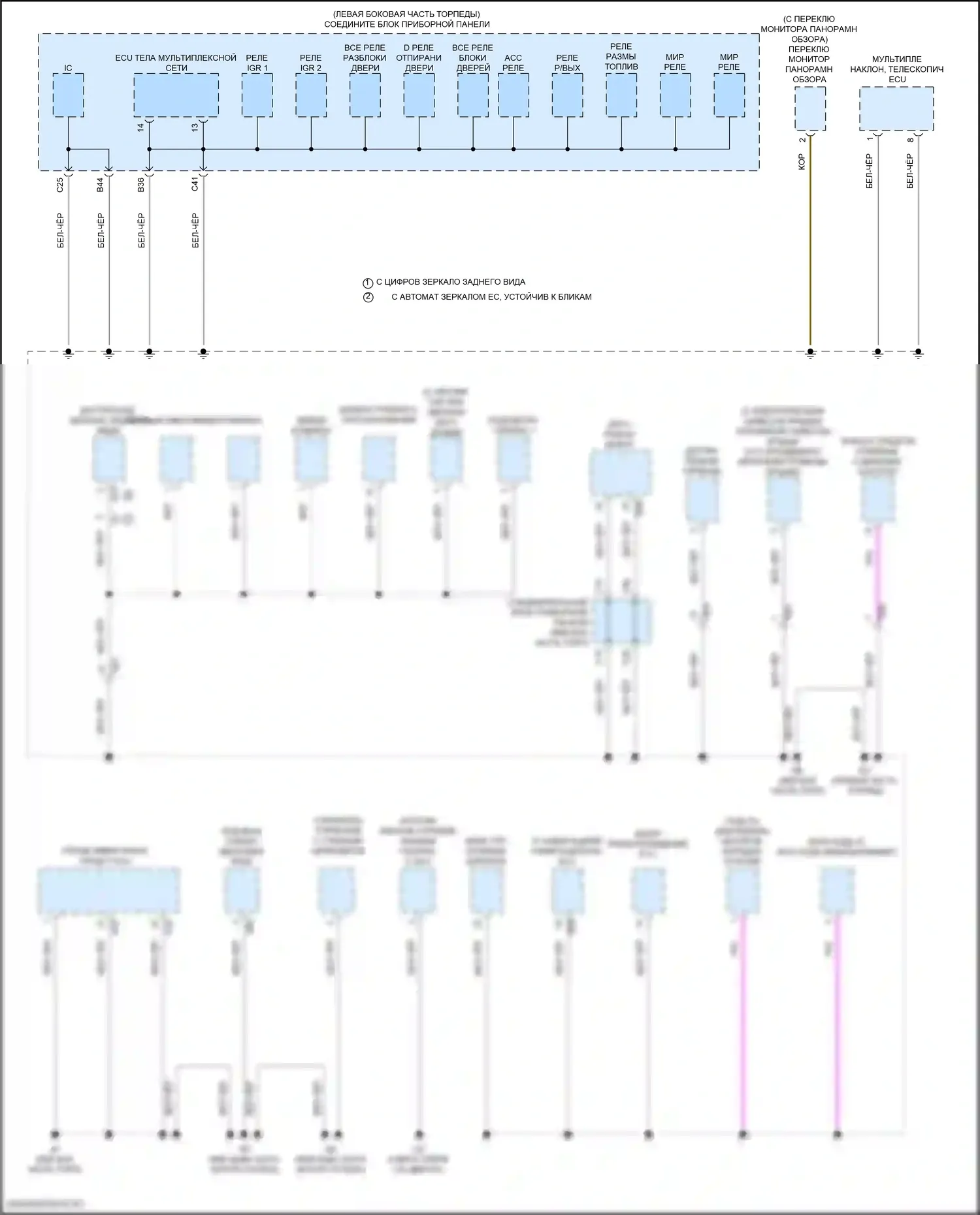 Venza Toyota II (2020-2024): Электросхема разводки массы (2 из 6) 