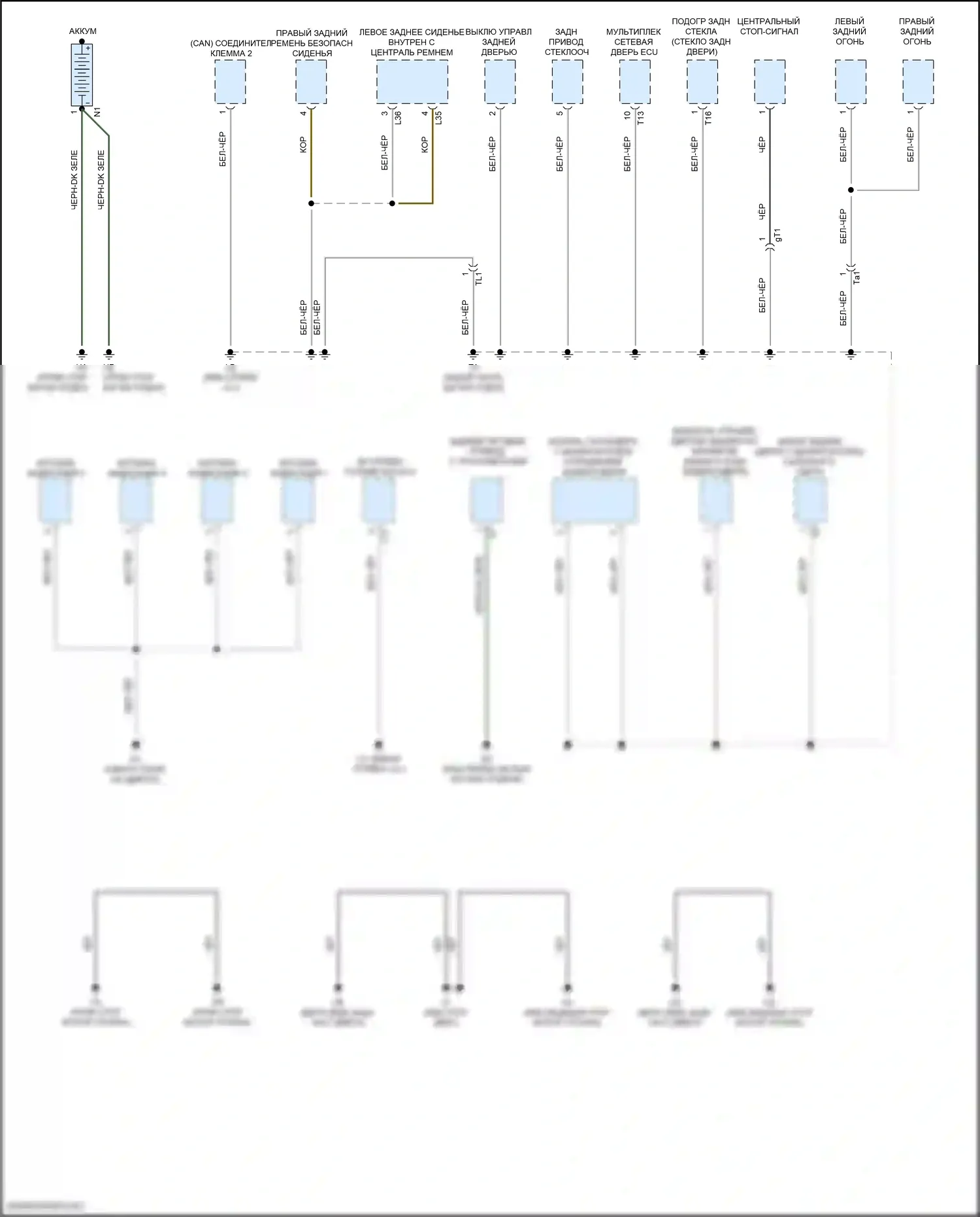Venza Toyota II (2020-2024): Электросхема разводки массы (6 из 6) 