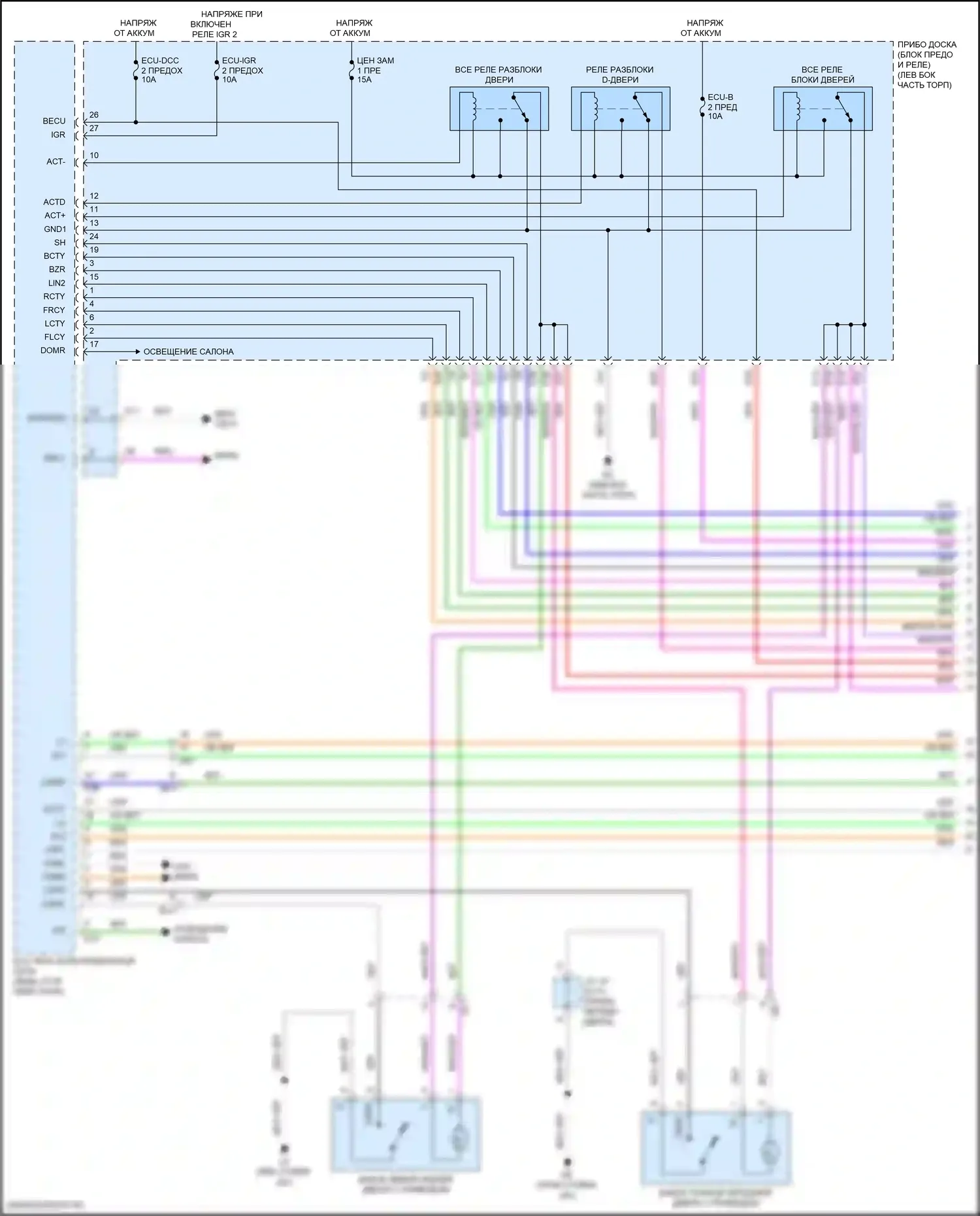 Venza Toyota II (2020-2024): Электросхема центрального замка (1 из 6) 