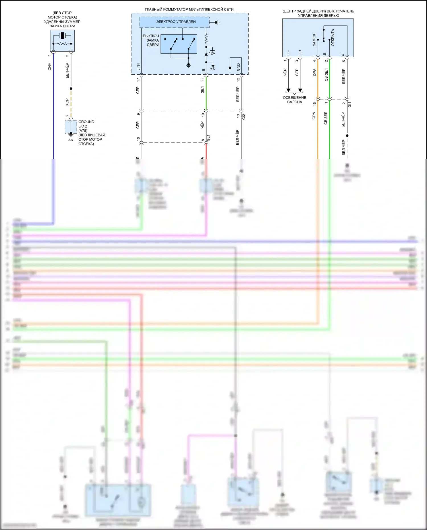 Venza Toyota II (2020-2024): Электросхема центрального замка (2 из 6) 