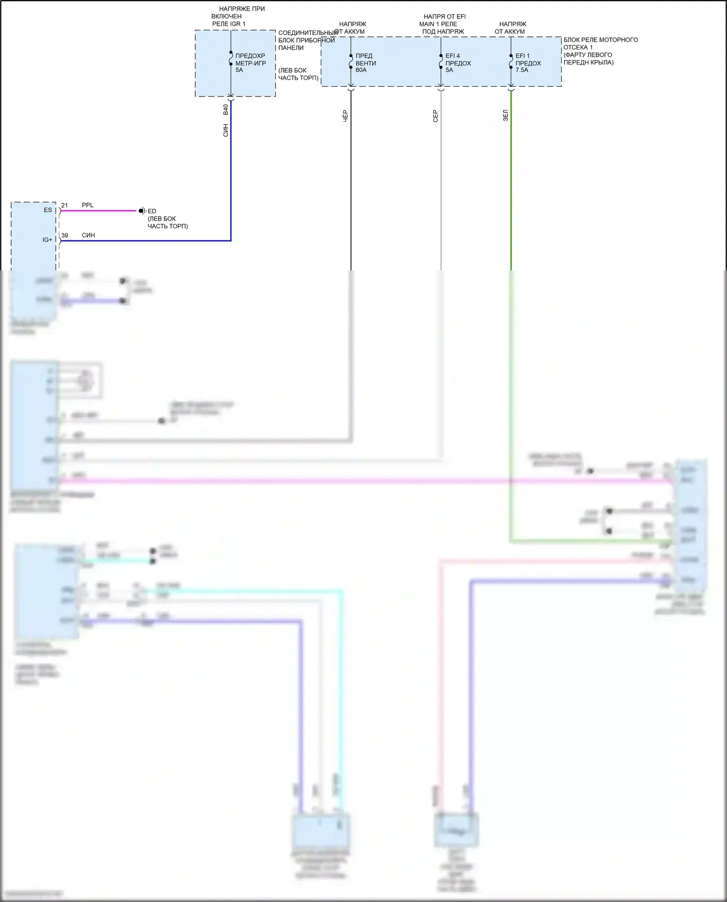 Venza Toyota II (2020-2024): Электросхема вентилятора охлаждения 
