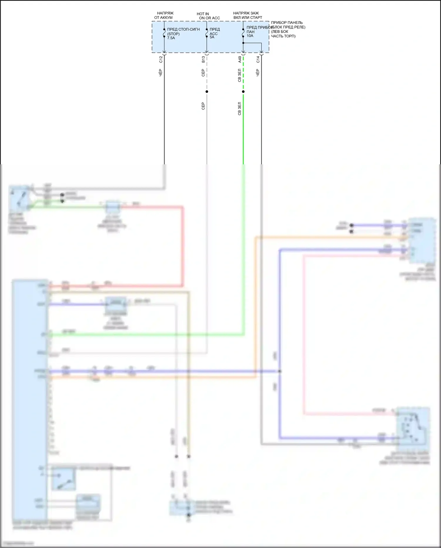 Yaris Toyota DJ/DL (2016-2020): Электросхема блокировки селектора 