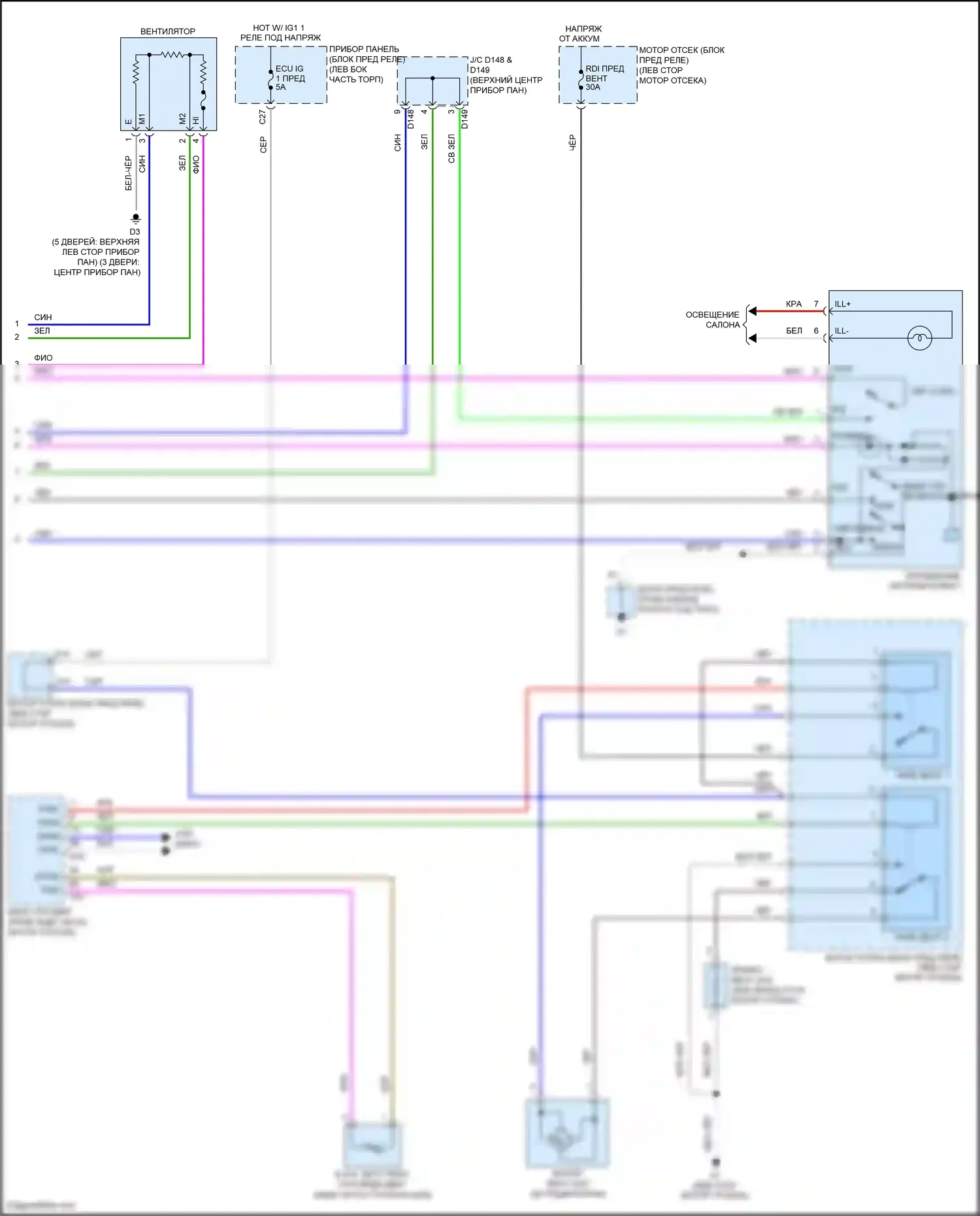 Yaris Toyota DJ/DL (2016-2020): Электросхема ручного кондиционера (3 из 3) 