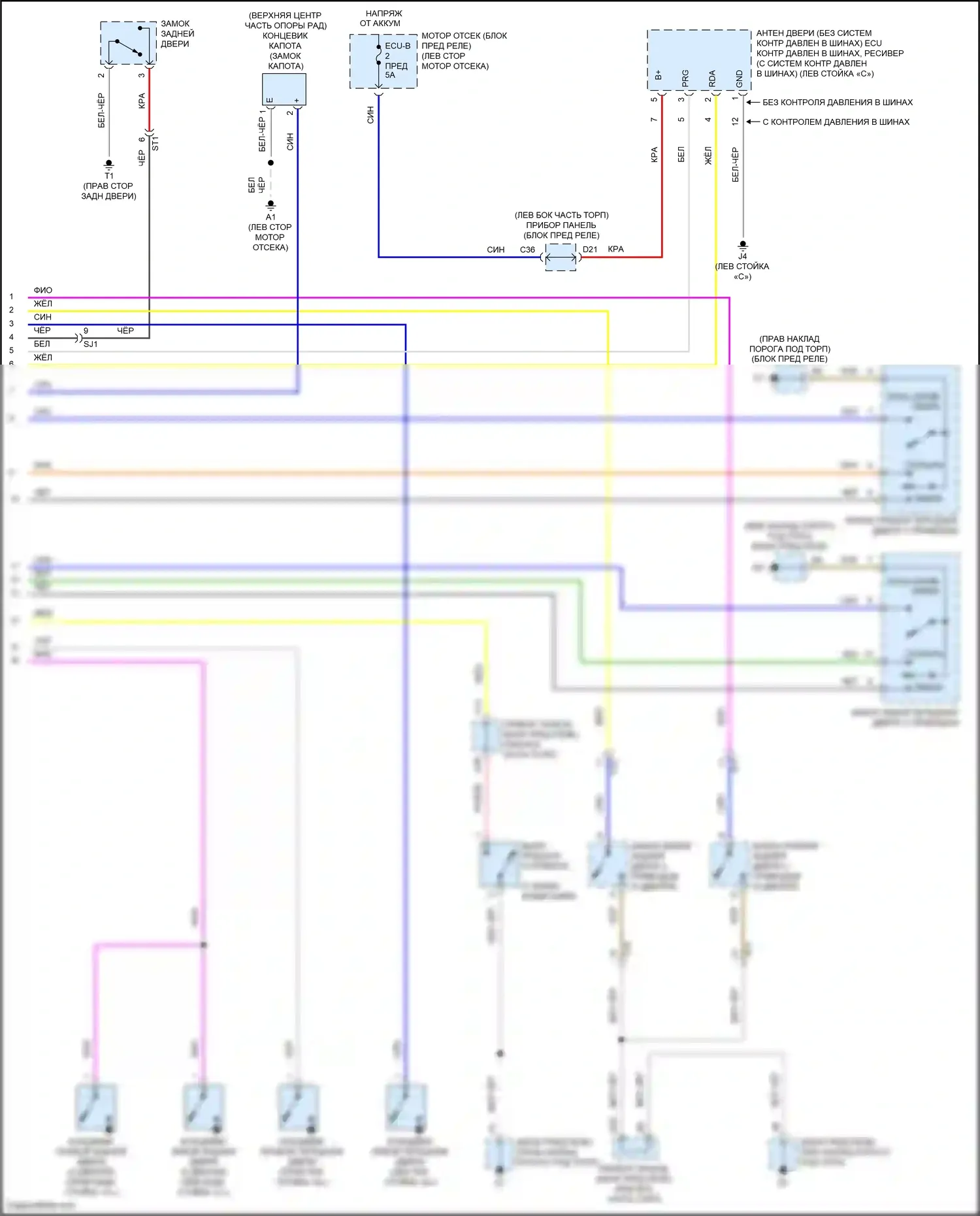 Yaris Toyota DJ/DL (2016-2020): Электросхема защиты от взлома (2 из 2) 
