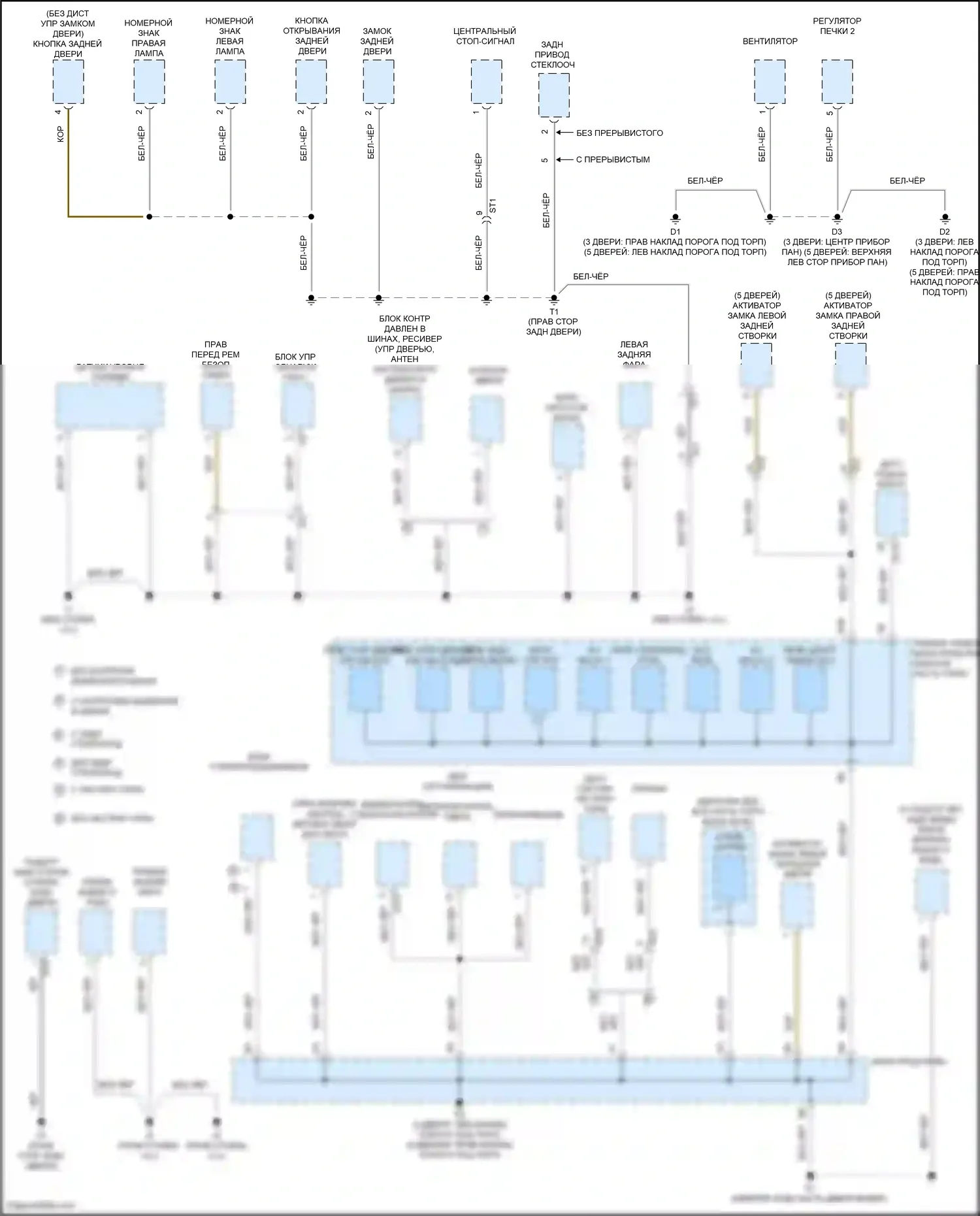 Yaris Toyota DJ/DL (2016-2020): Электросхема точек подключения масс (3 из 3) 