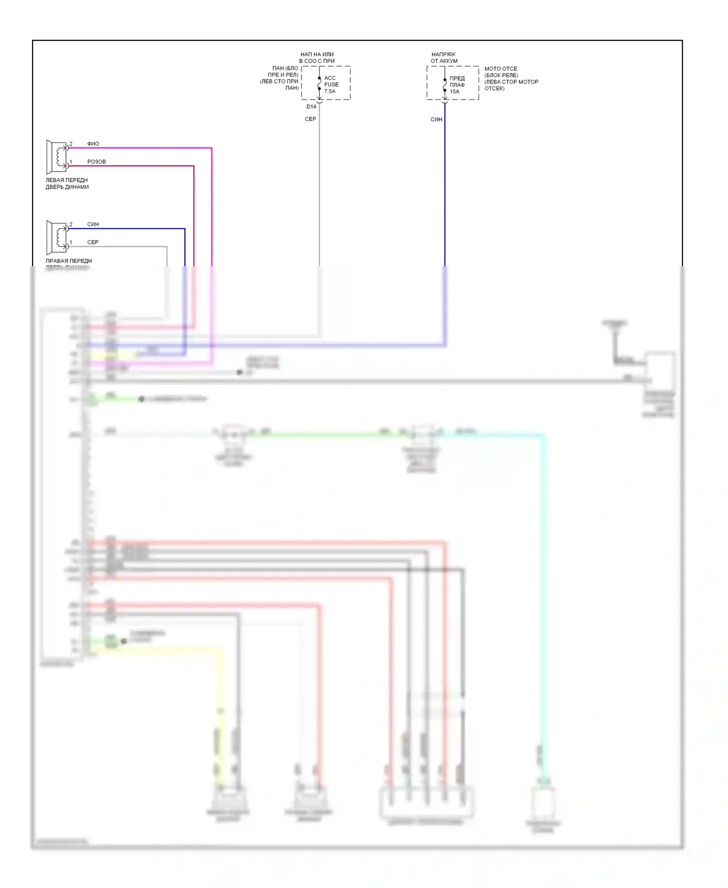 Yaris Toyota II рестайлинг (2009-2012): Электросхема магнитолы 