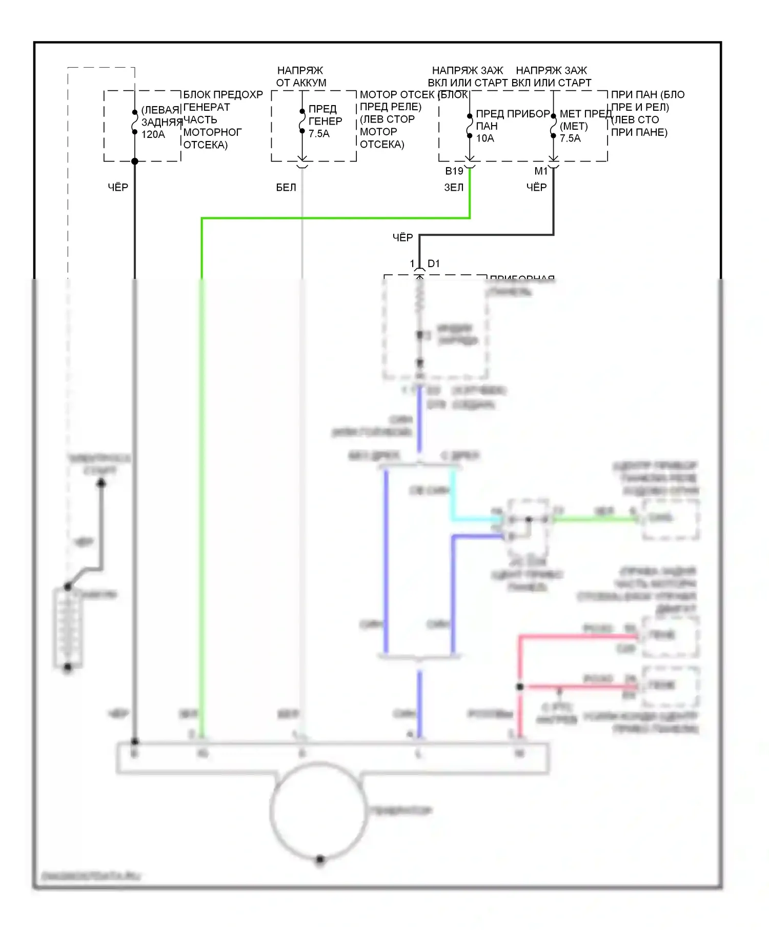 Yaris Toyota II рестайлинг (2009-2012): Электросхема генератора 