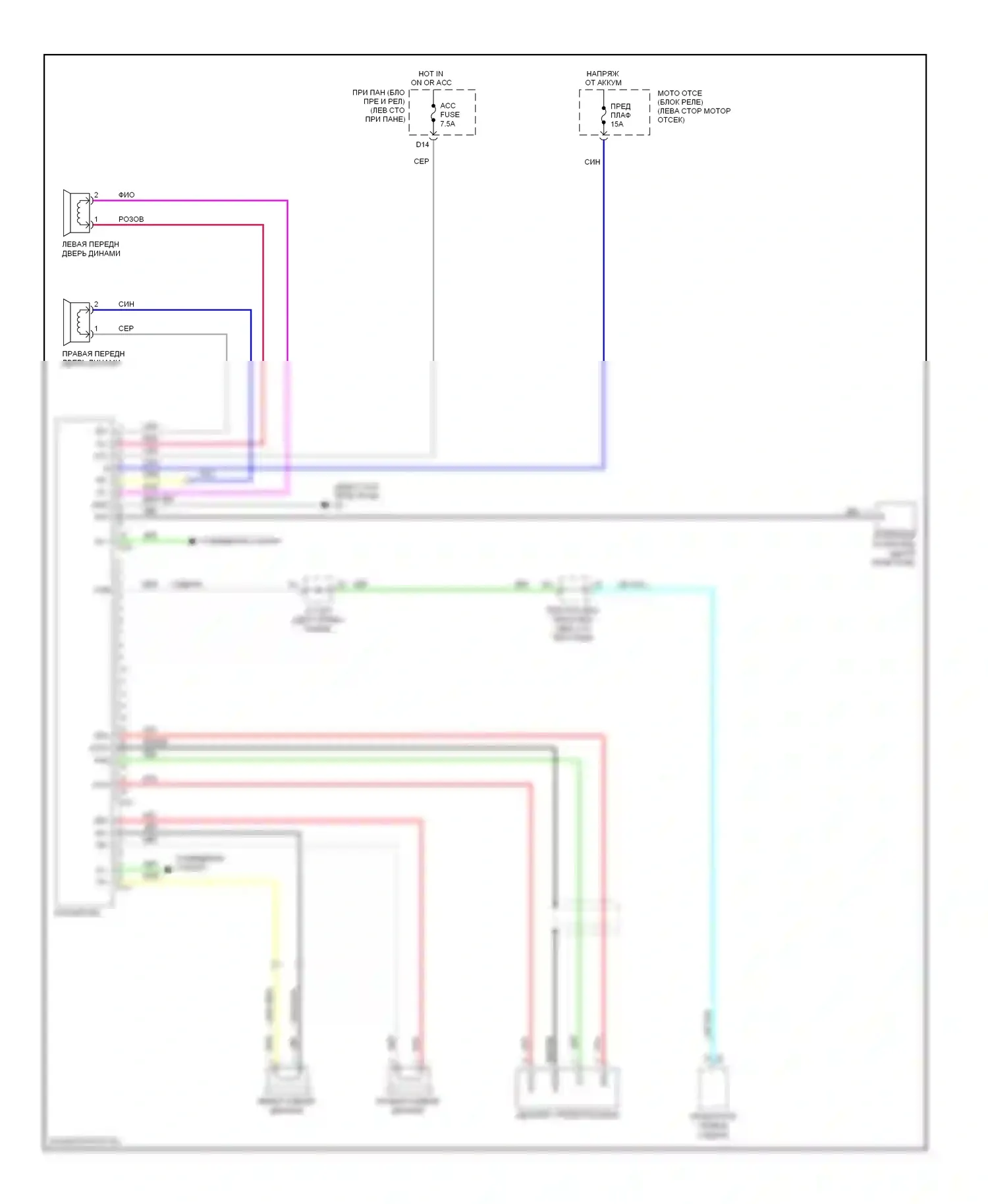 Yaris Toyota II (2005-2009): Электросхема магнитолы 