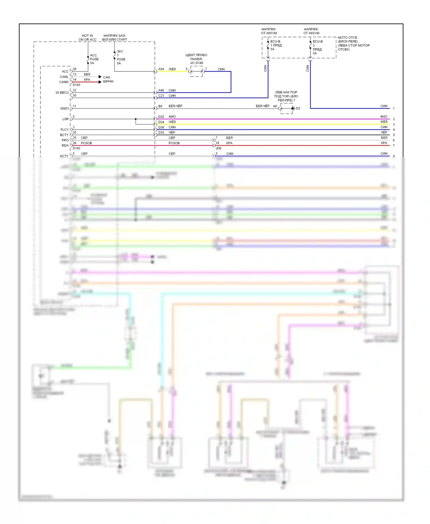 Yaris Toyota III (2010-2014): Электросхема защиты от взлома, хэтчбек (1 из 2) 