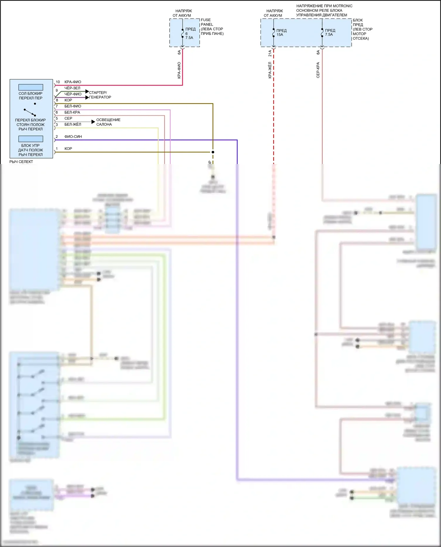 Arteon R Volkswagen I (2020-2024): Электросхема блокировки селектора 