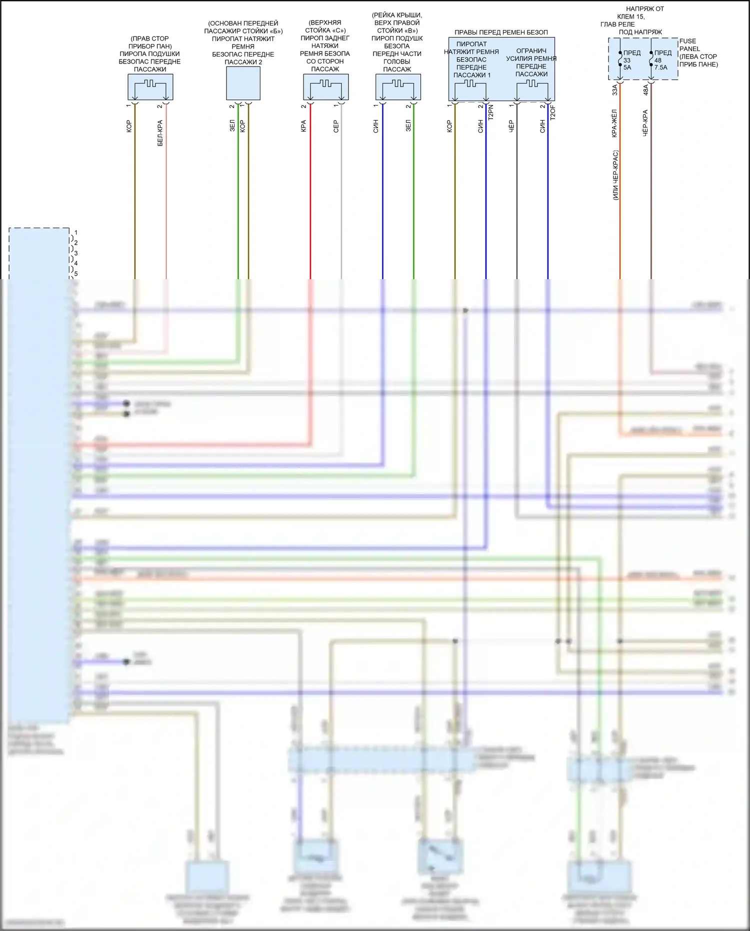 Arteon R Volkswagen I (2020-2024): Электросхема подушек безопасности (1 из 4) 