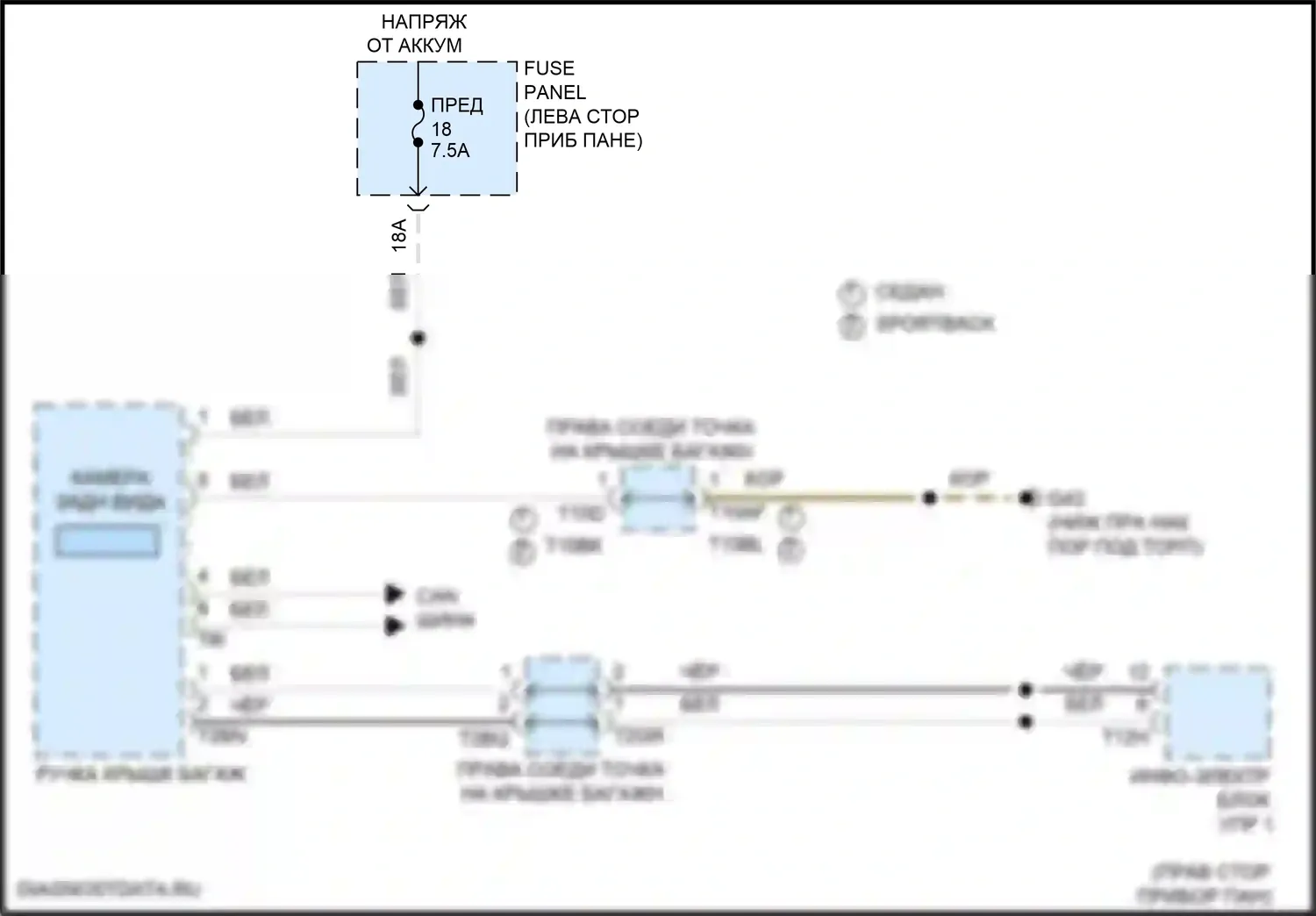 Arteon R Volkswagen I (2020-2024): Электросхема камеры заднего вида 