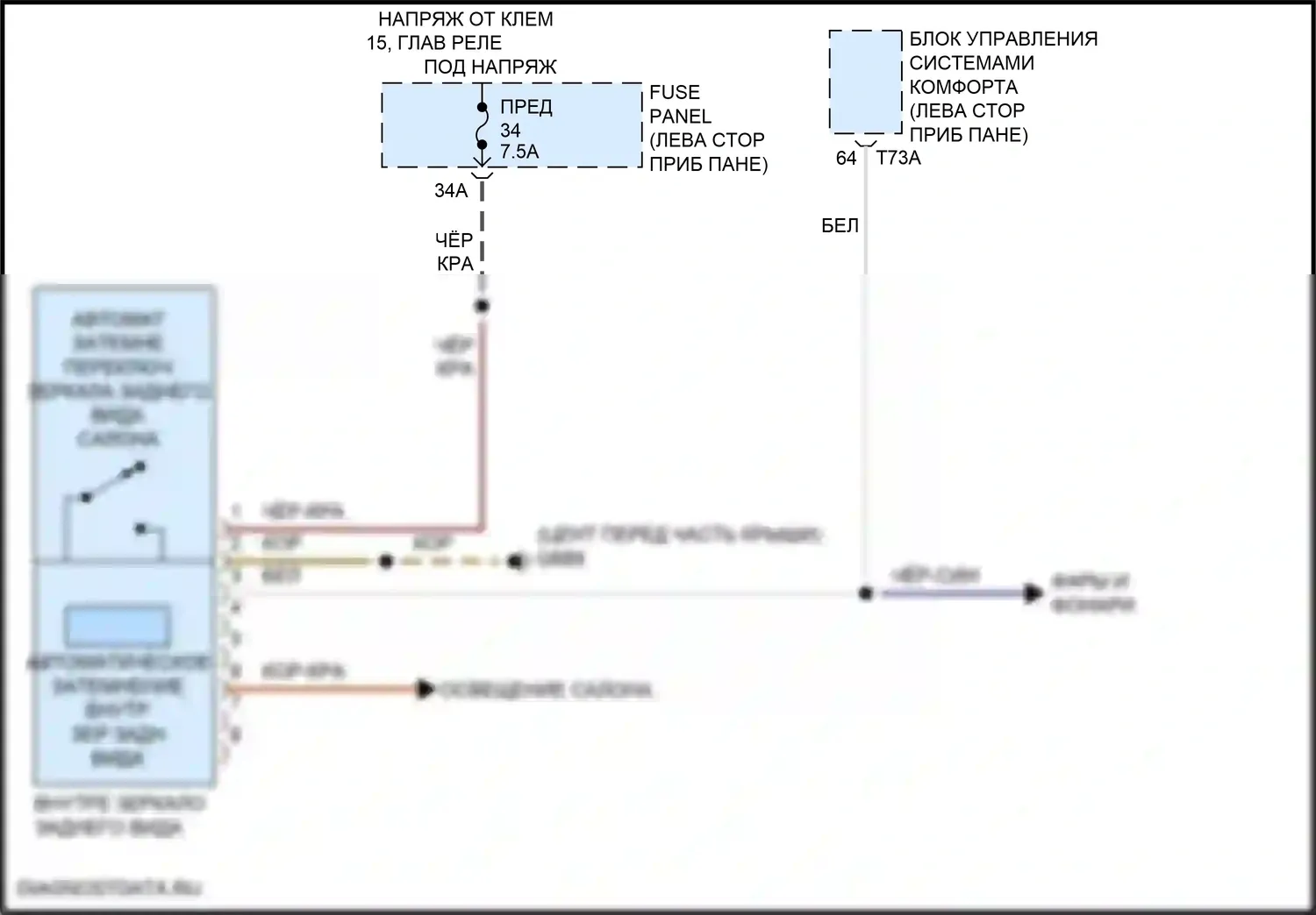 Arteon R Volkswagen I (2020-2024): Автоматическая электросхема дневного/ночного зеркала, без помощи дальнего света 
