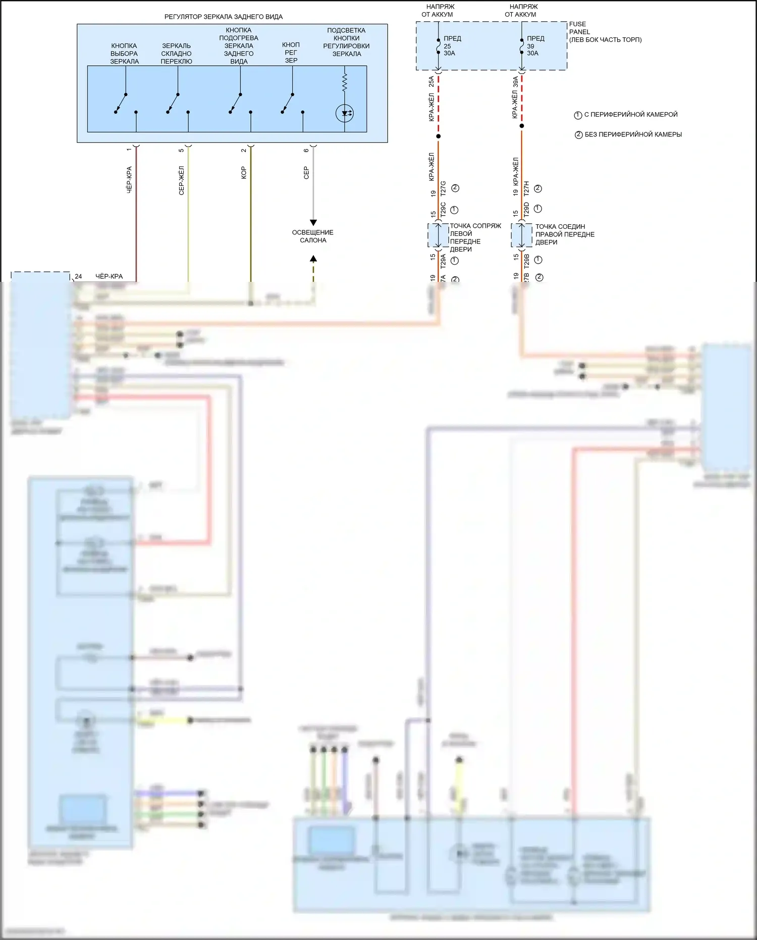 Arteon R Volkswagen I (2020-2024): Электросхема управления зеркалами заднего вида 