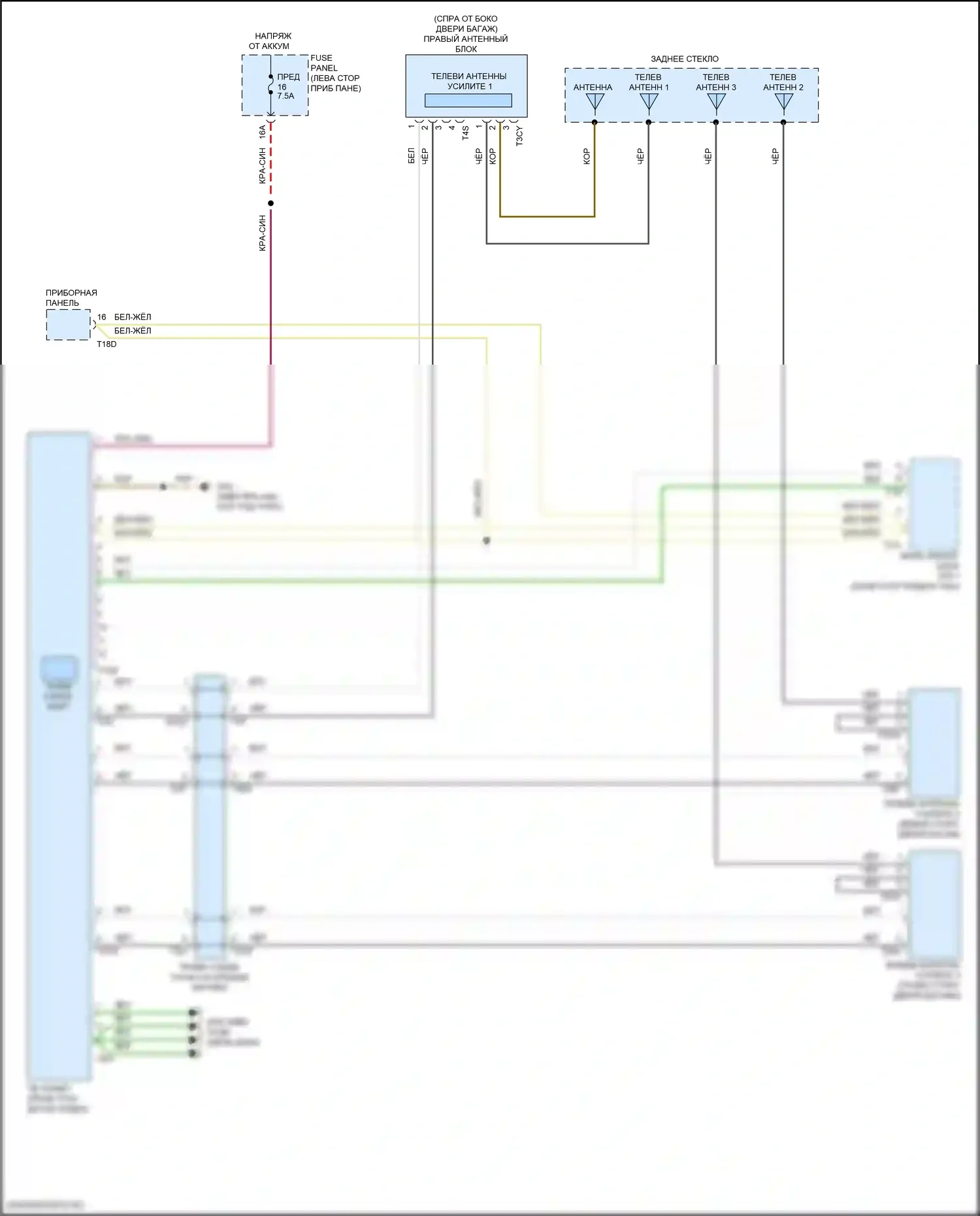 Arteon Volkswagen I рестайлинг (2020-2024): Электросхема тв-тюнера 
