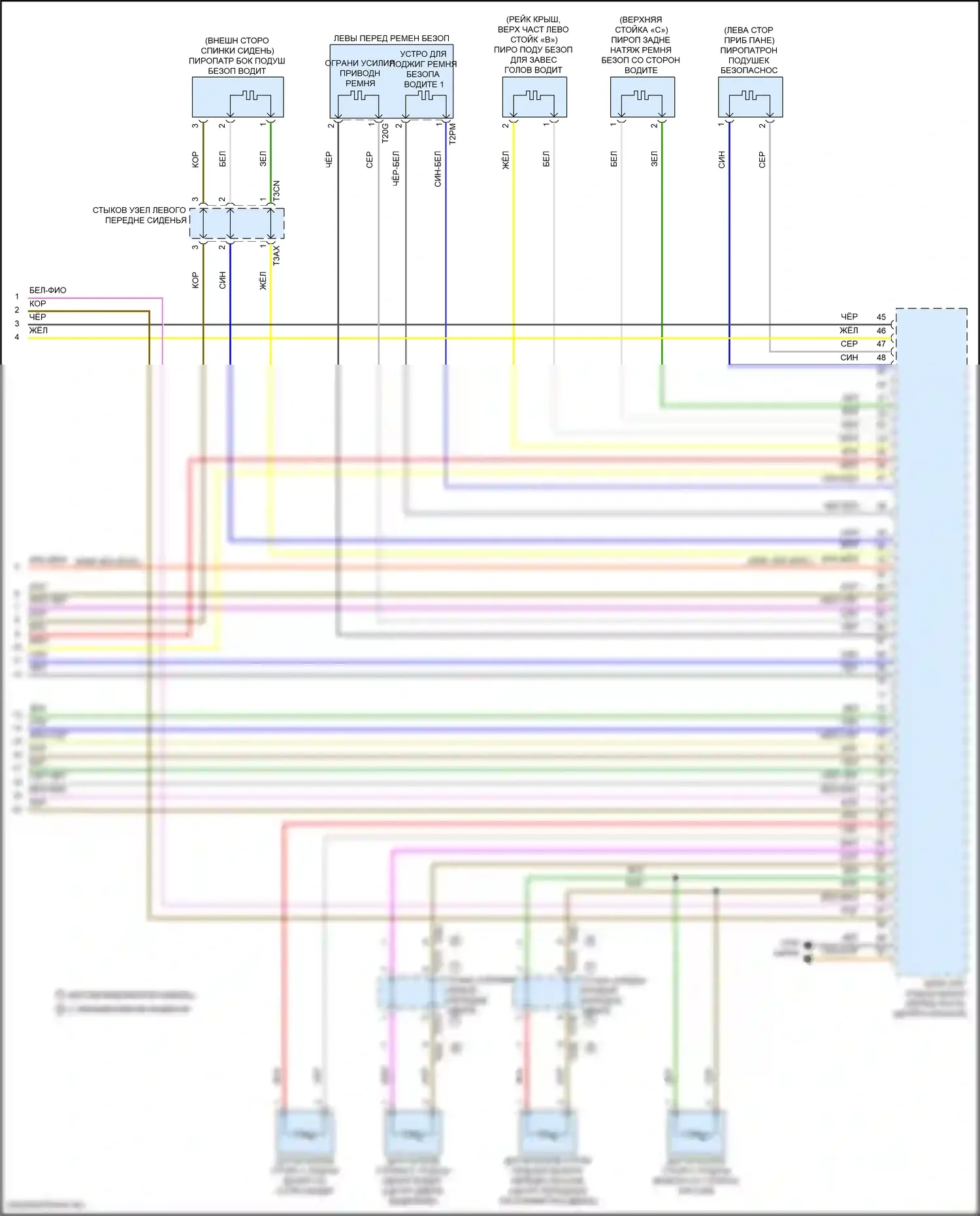 Arteon Volkswagen I рестайлинг (2020-2024): Электросхема подушек безопасности (4 из 4) 