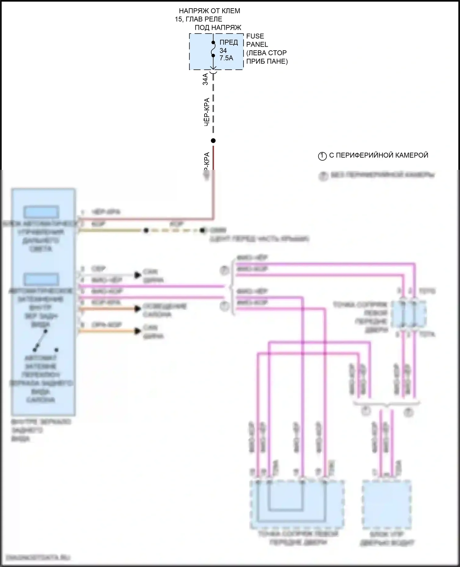 Arteon Volkswagen I рестайлинг (2020-2024): Автоматическая электросхема зеркала дня/ночи, с помощью дальнего света 