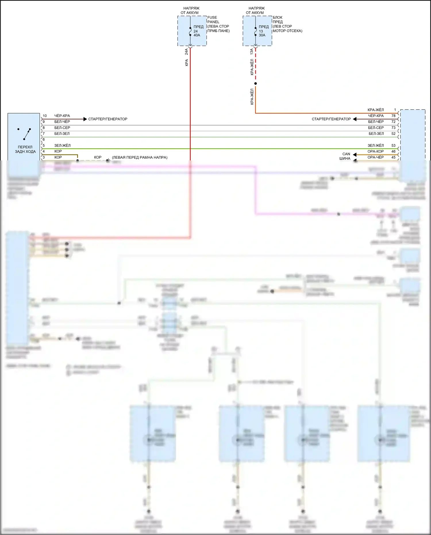 Atlas Cross Sport Volkswagen I (2019-2023): Электросхема фонарей заднего хода 