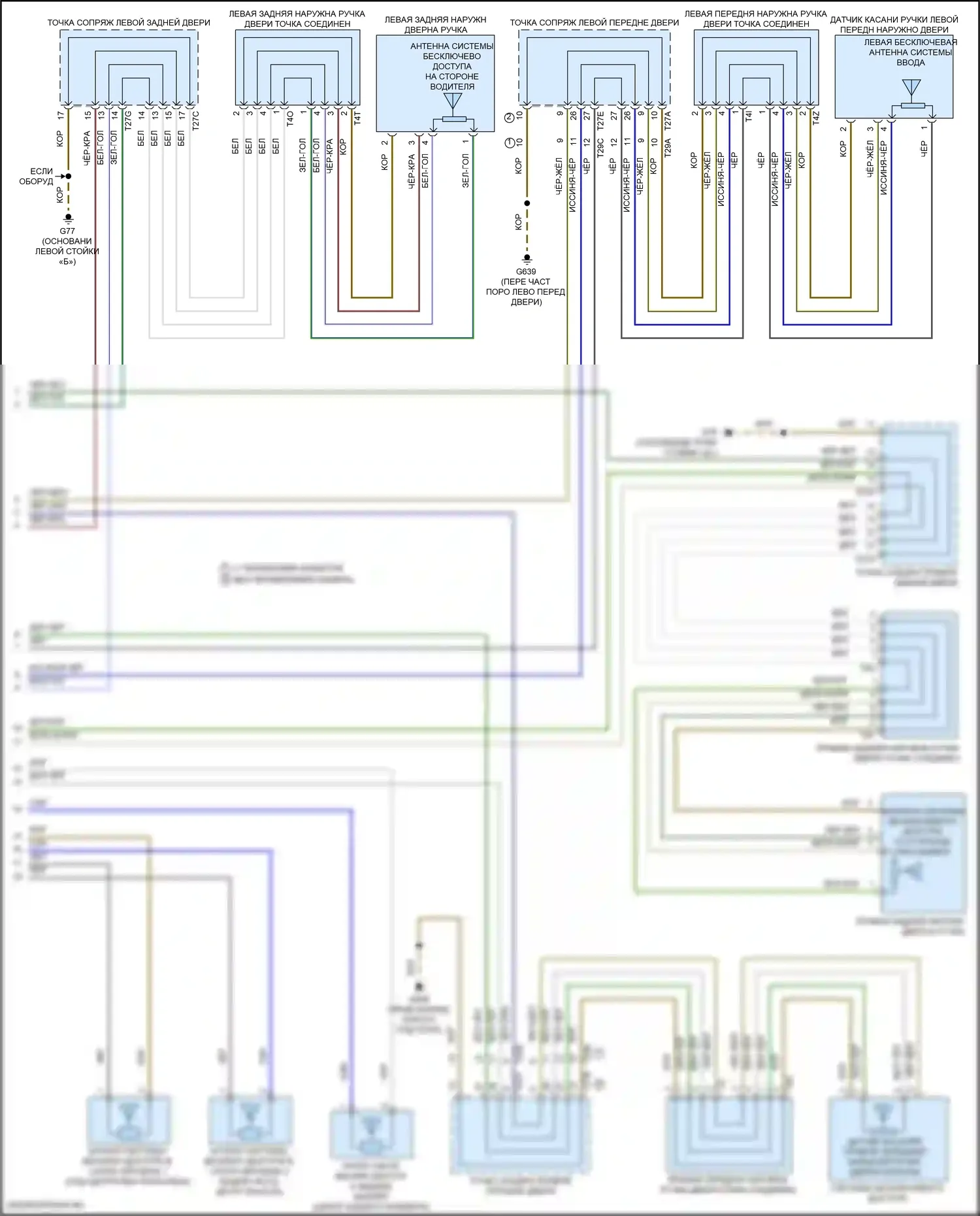 Atlas Cross Sport Volkswagen I (2019-2023): Электросхема системы бесключевого доступа (2 из 2) 