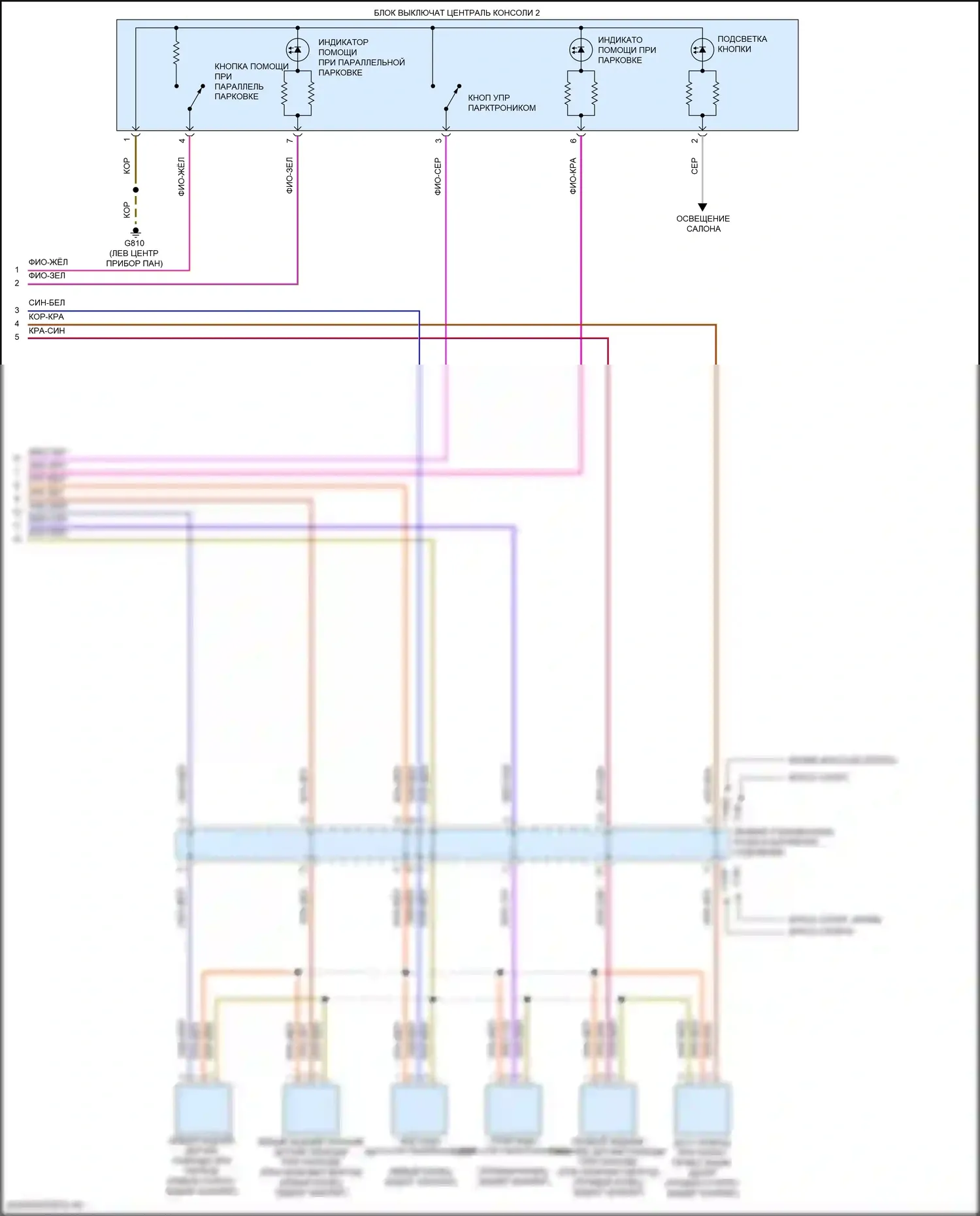 Atlas Cross Sport Volkswagen I (2019-2023): Электросхема парктроника (2 из 2) 