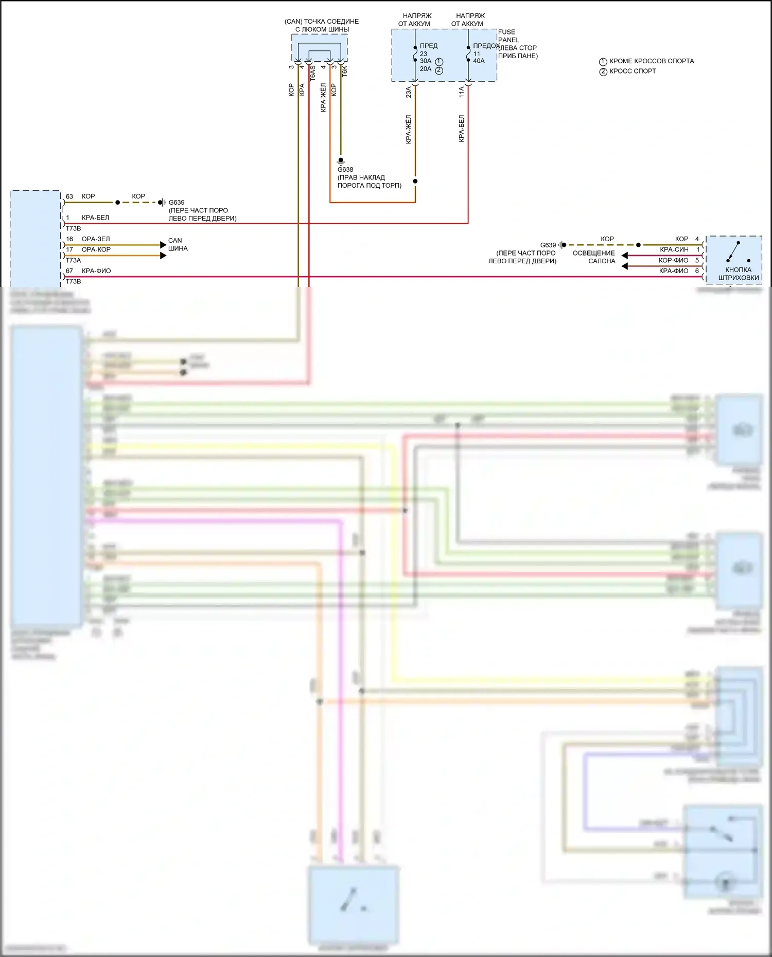 Atlas Cross Sport Volkswagen I (2019-2023): Электросхема складной крыши/люка 