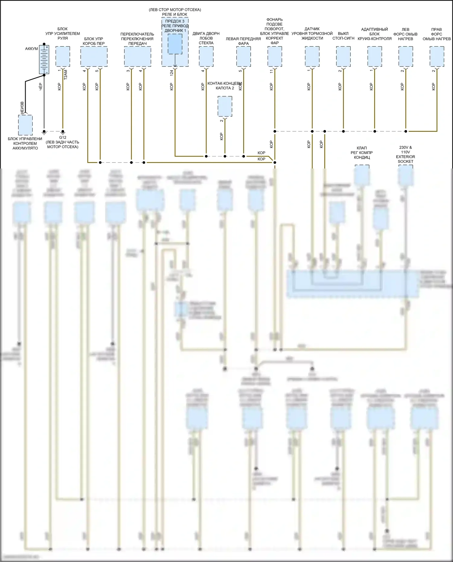 Atlas Cross Sport Volkswagen I (2019-2023): Электросхема точек подключения масс (1 из 5) 