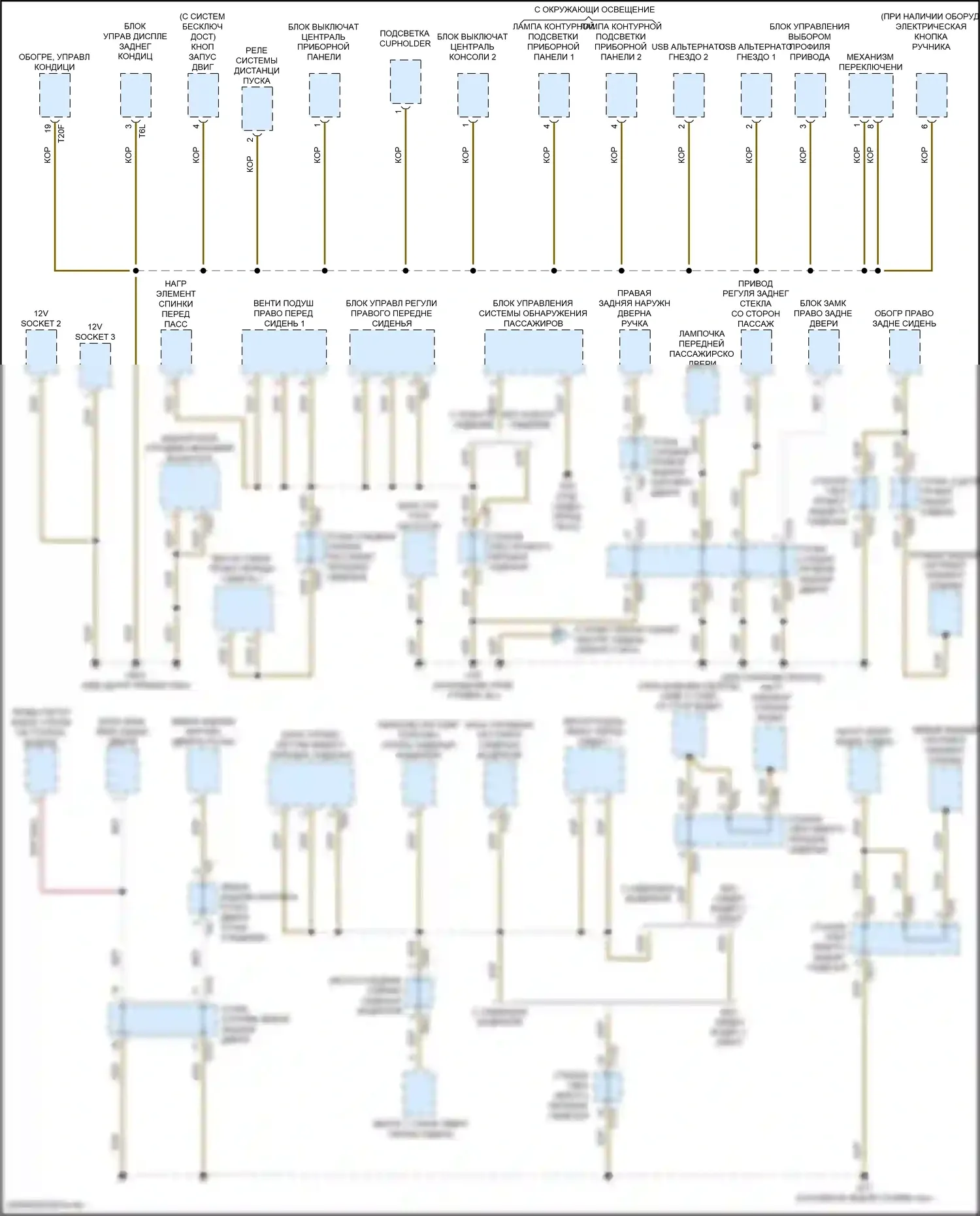Atlas Cross Sport Volkswagen I (2019-2023): Электросхема точек подключения масс (4 из 5) 