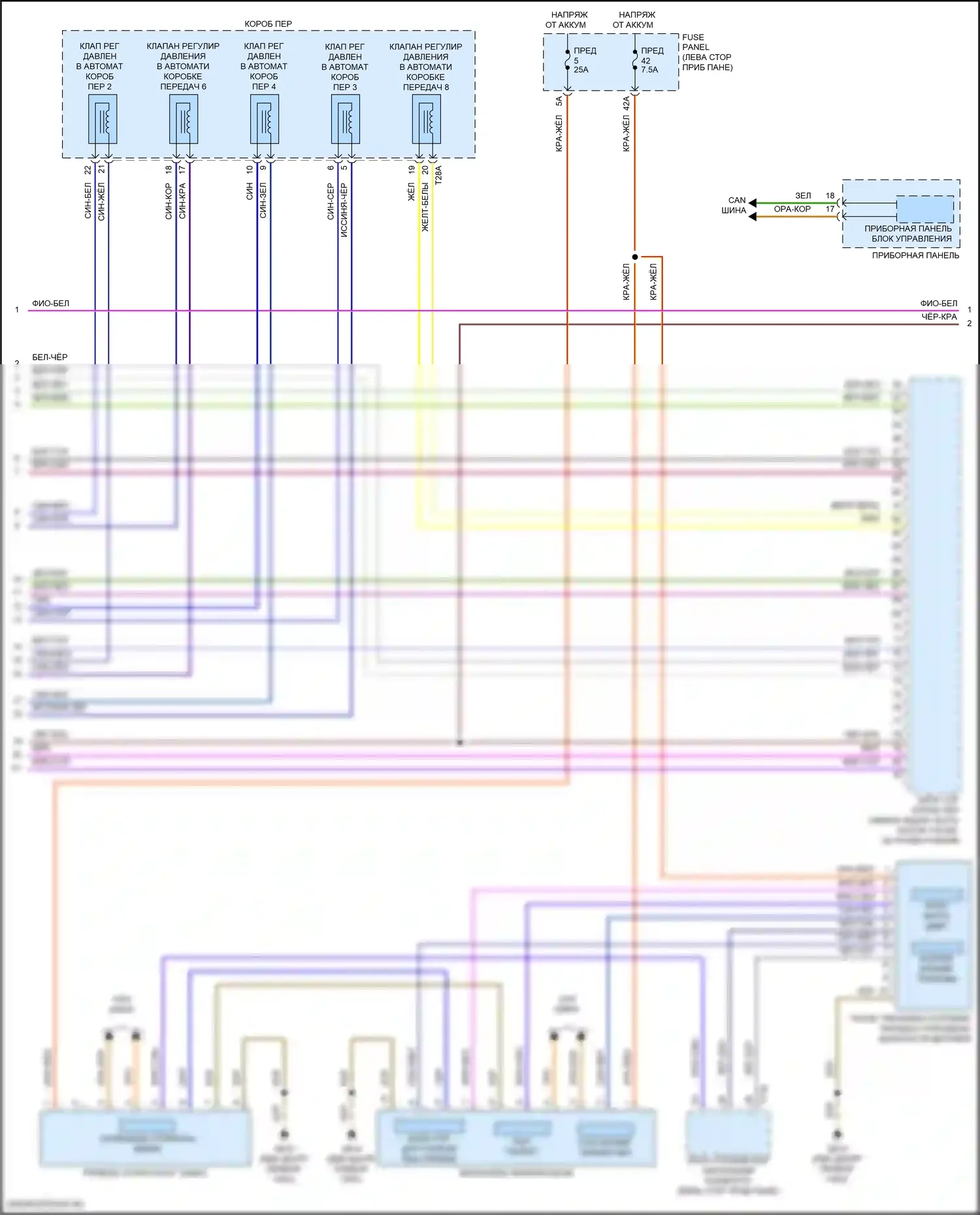 Atlas Volkswagen I рестайлинг 2 (2023-2024): Электросхема автоматической коробки передач (2 из 3) 